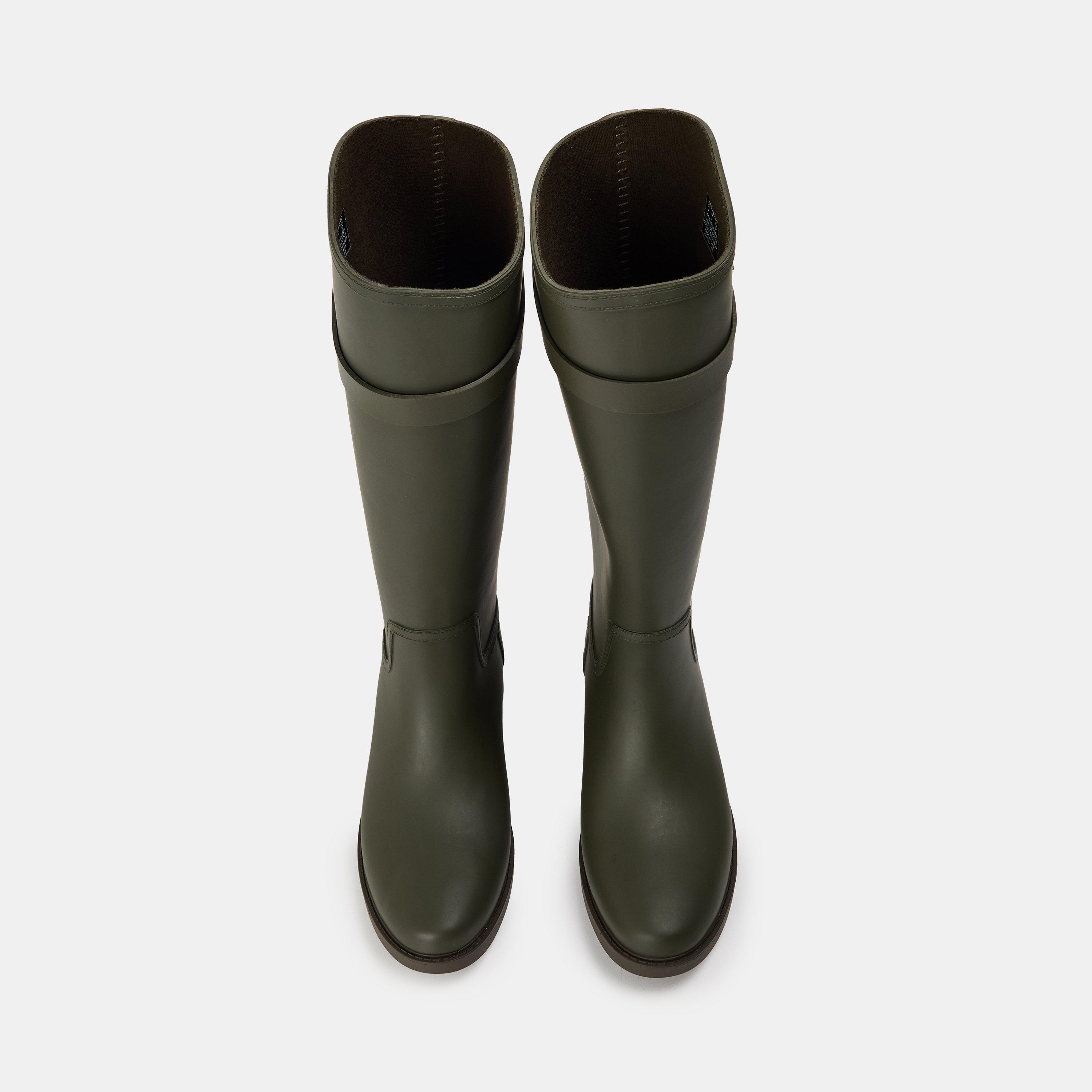 Dark Olive - Lauren by Ralph Lauren - Women's Real Leather Portiah Wellies - 5