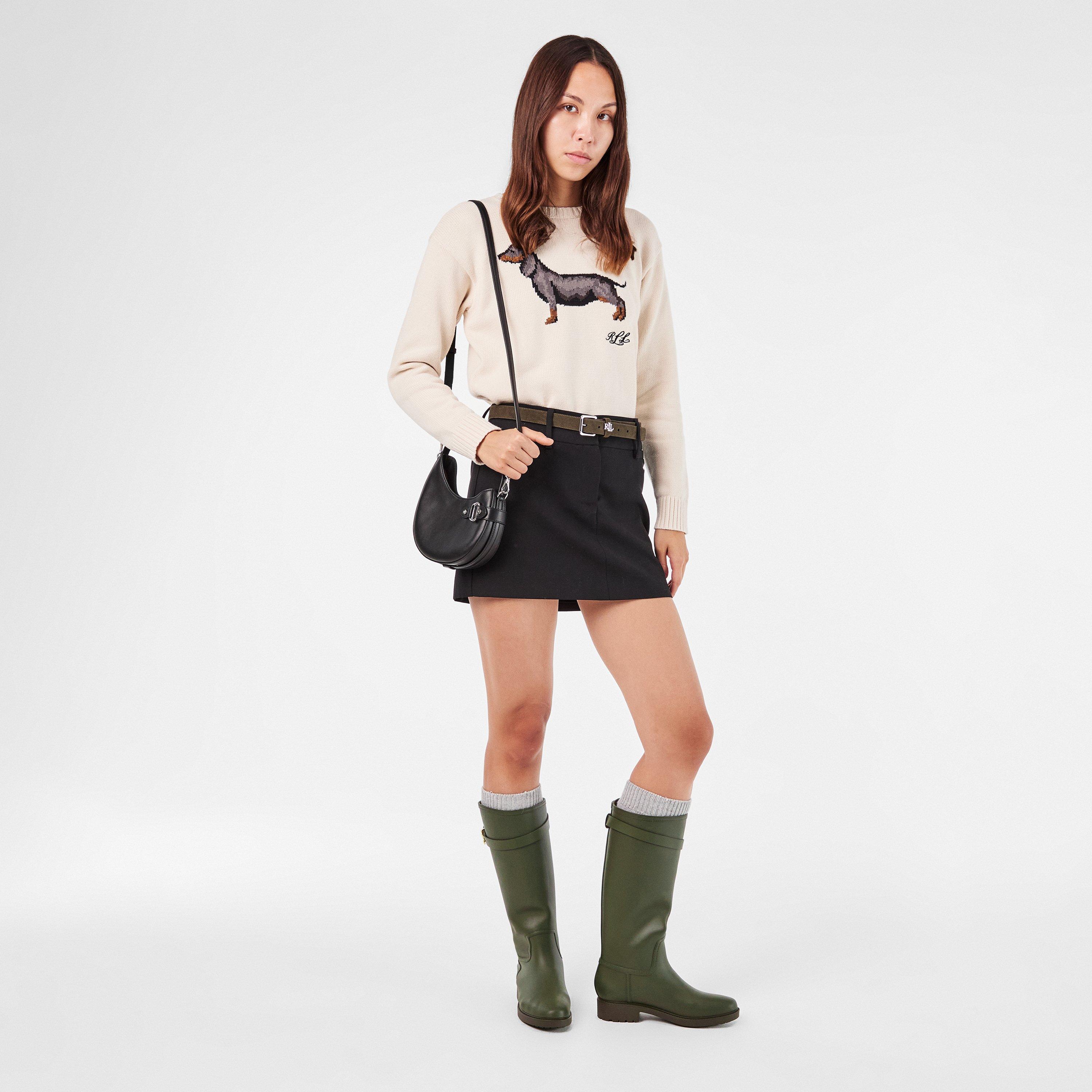 Dark Olive - Lauren by Ralph Lauren - Women's Real Leather Portiah Wellies - 6