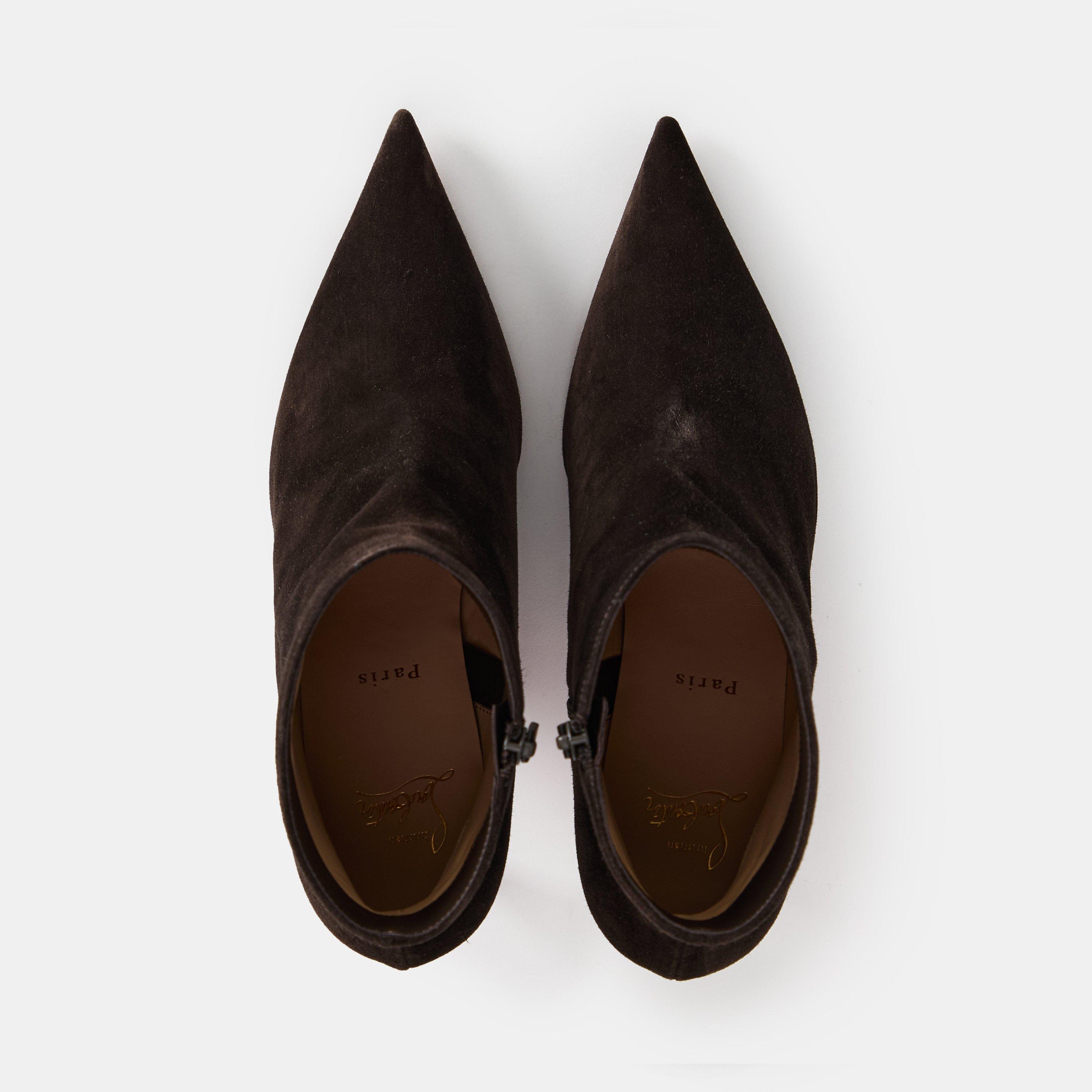 Velours Café - Christian Louboutin - Women's Ankle Heeled Boots - 5