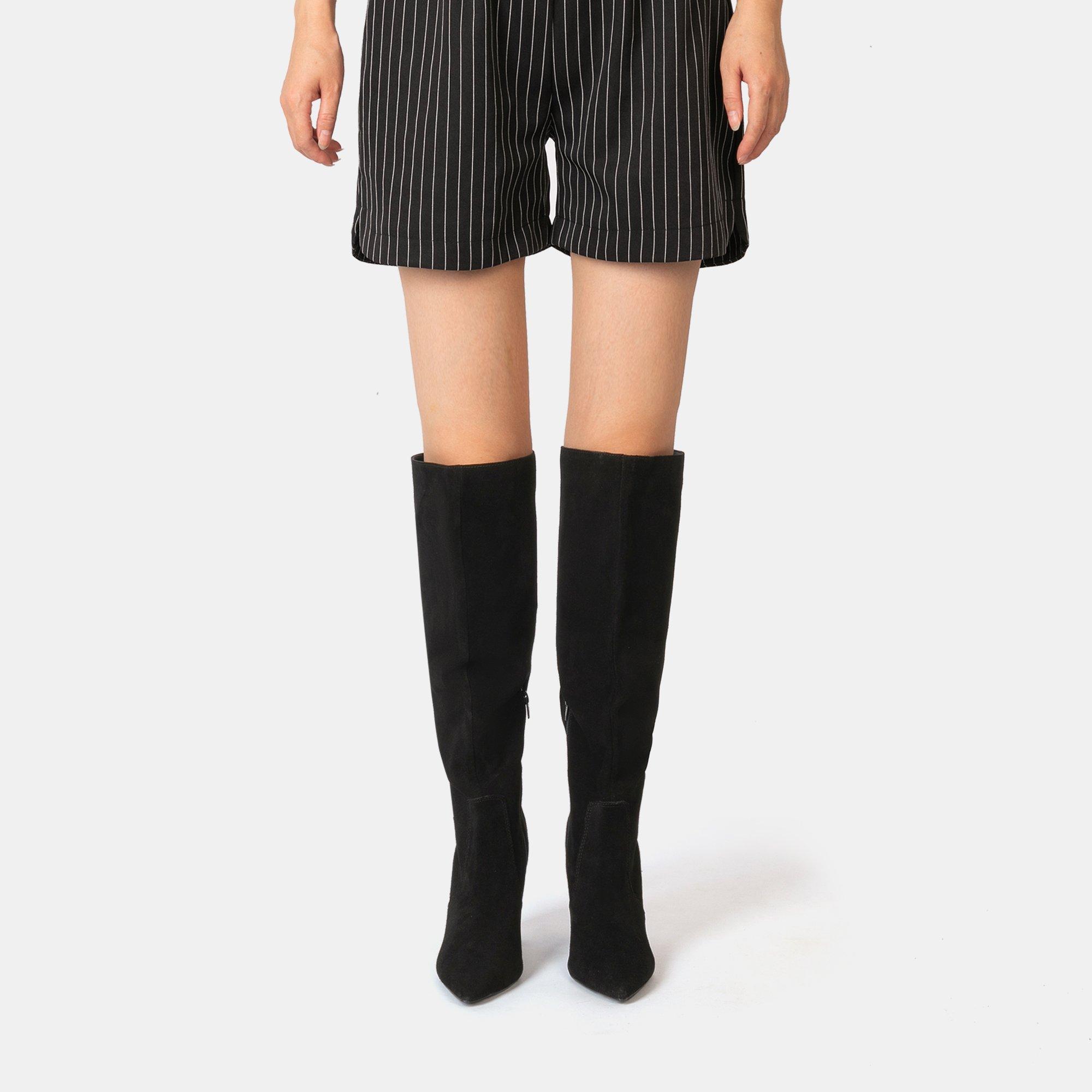 Black - I Saw It First - Saw It First Knee-High Suede Boots Woman - 6