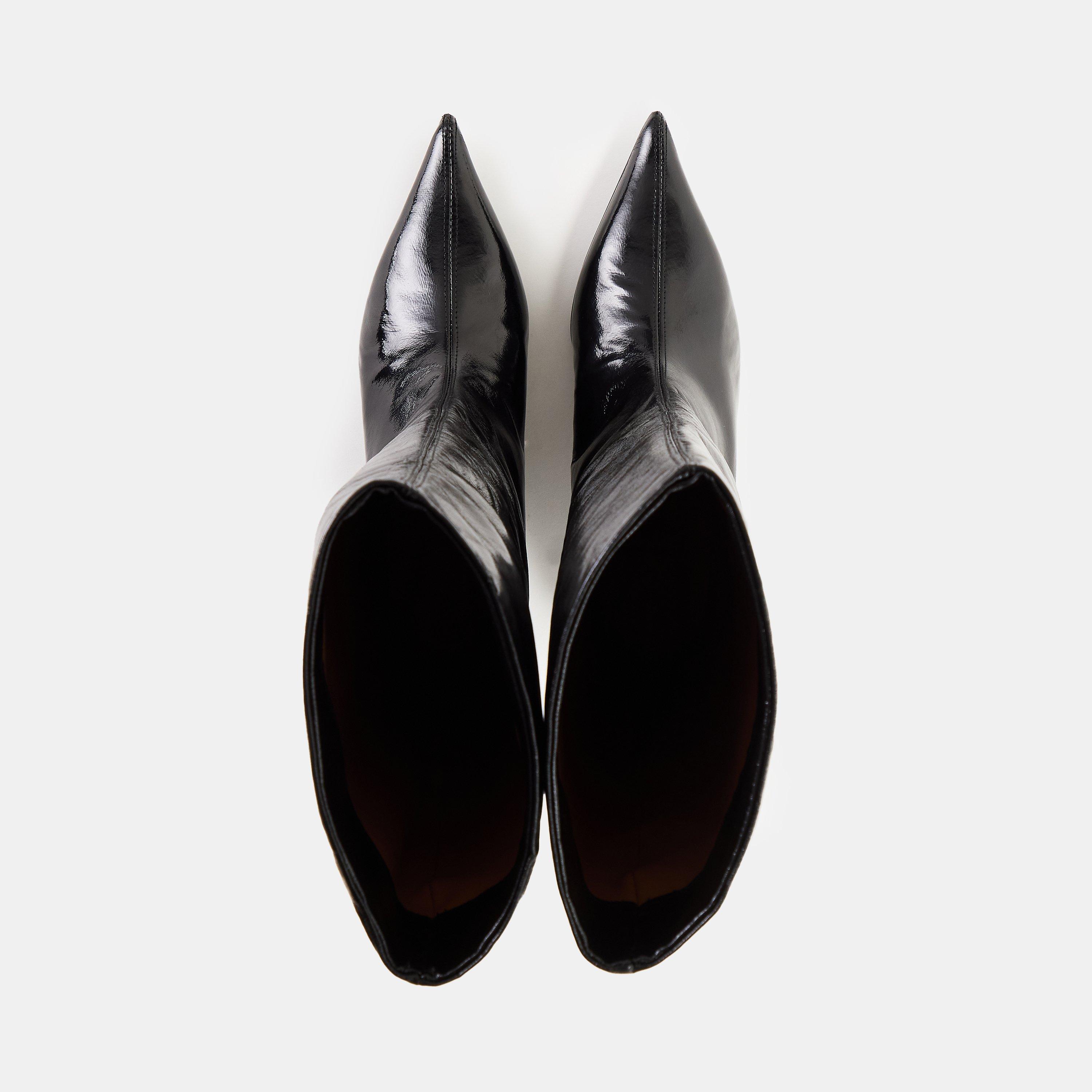 Black - Ganni - Women's Slouchy Knee High Boots - 4