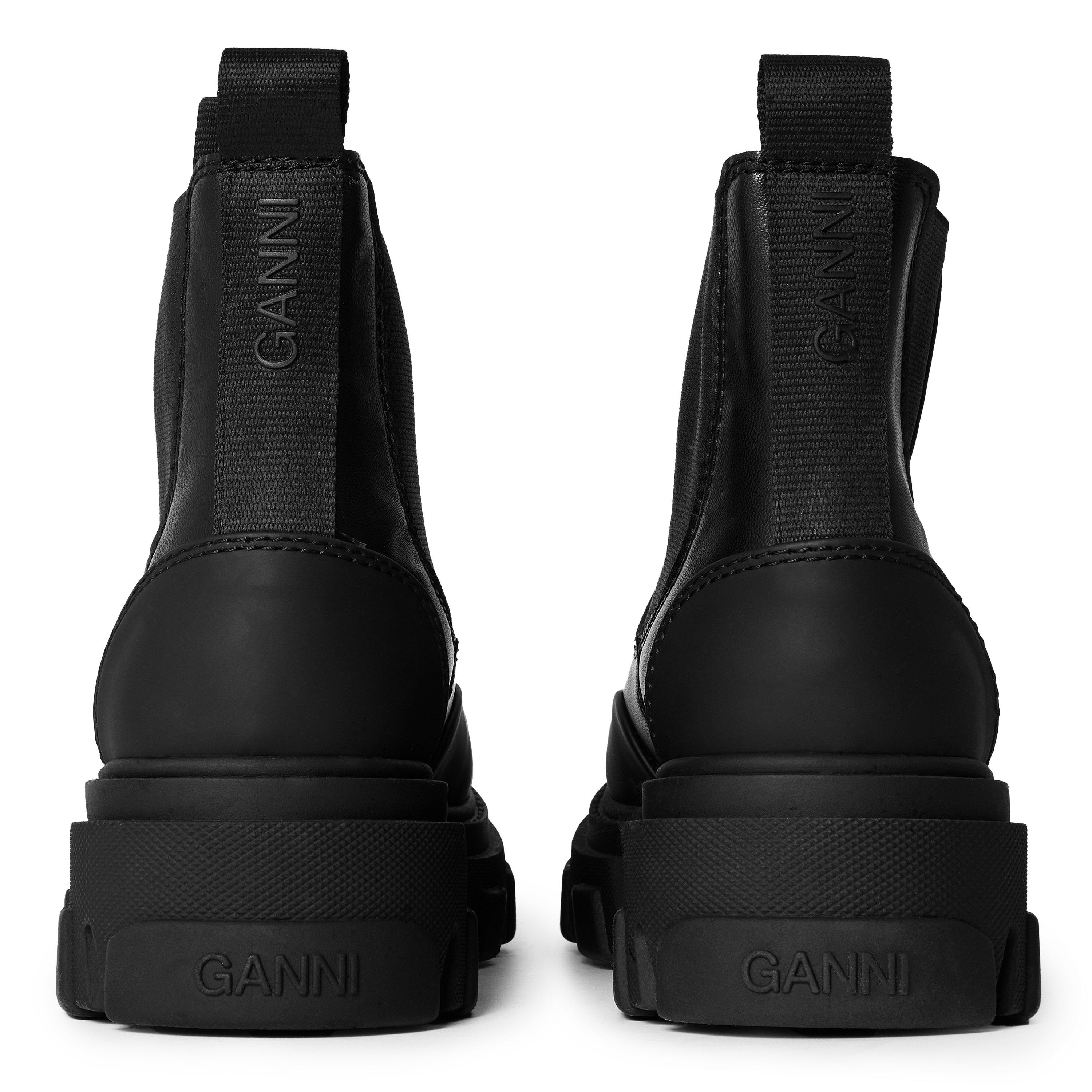 Black - Ganni - Women's Ankle Heeled Boots - 4