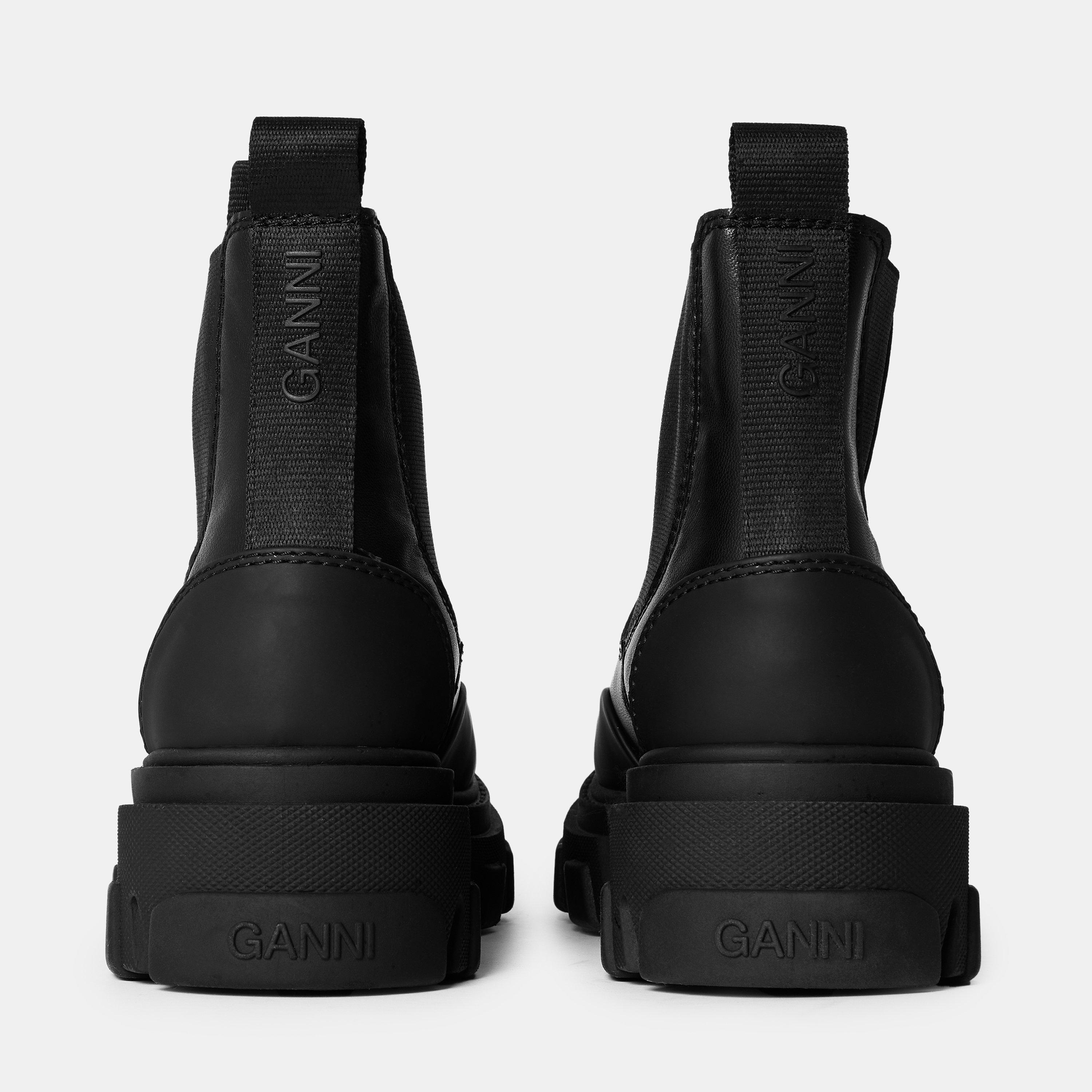 Black - Ganni - Women's Ankle Heeled Boots - 3