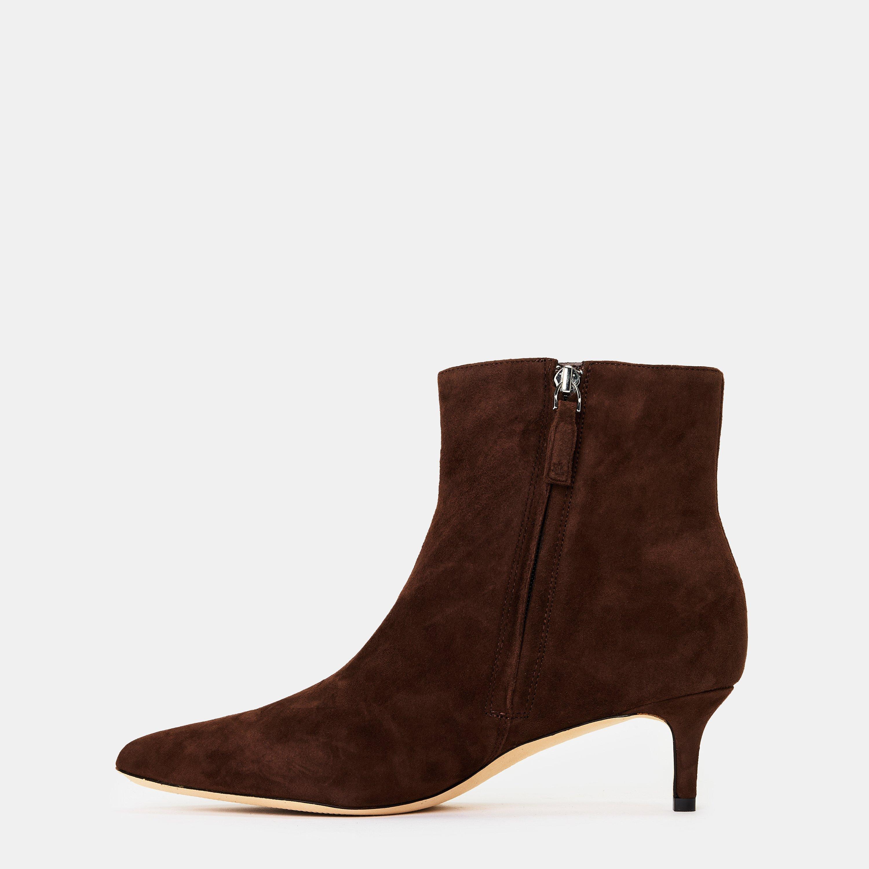 Dark Hickory - Lauren by Ralph Lauren - Women's Real Leather Ankle Heeled Boots - 2