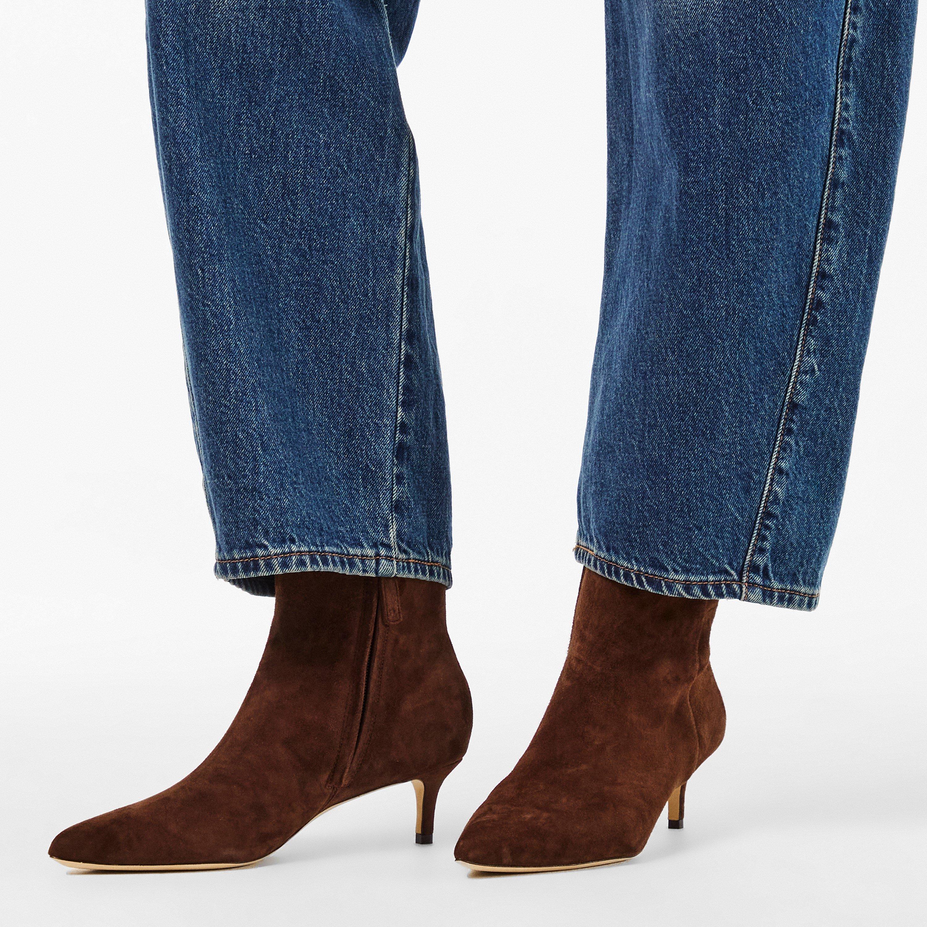 Dark Hickory - Lauren by Ralph Lauren - Women's Real Leather Ankle Heeled Boots - 3