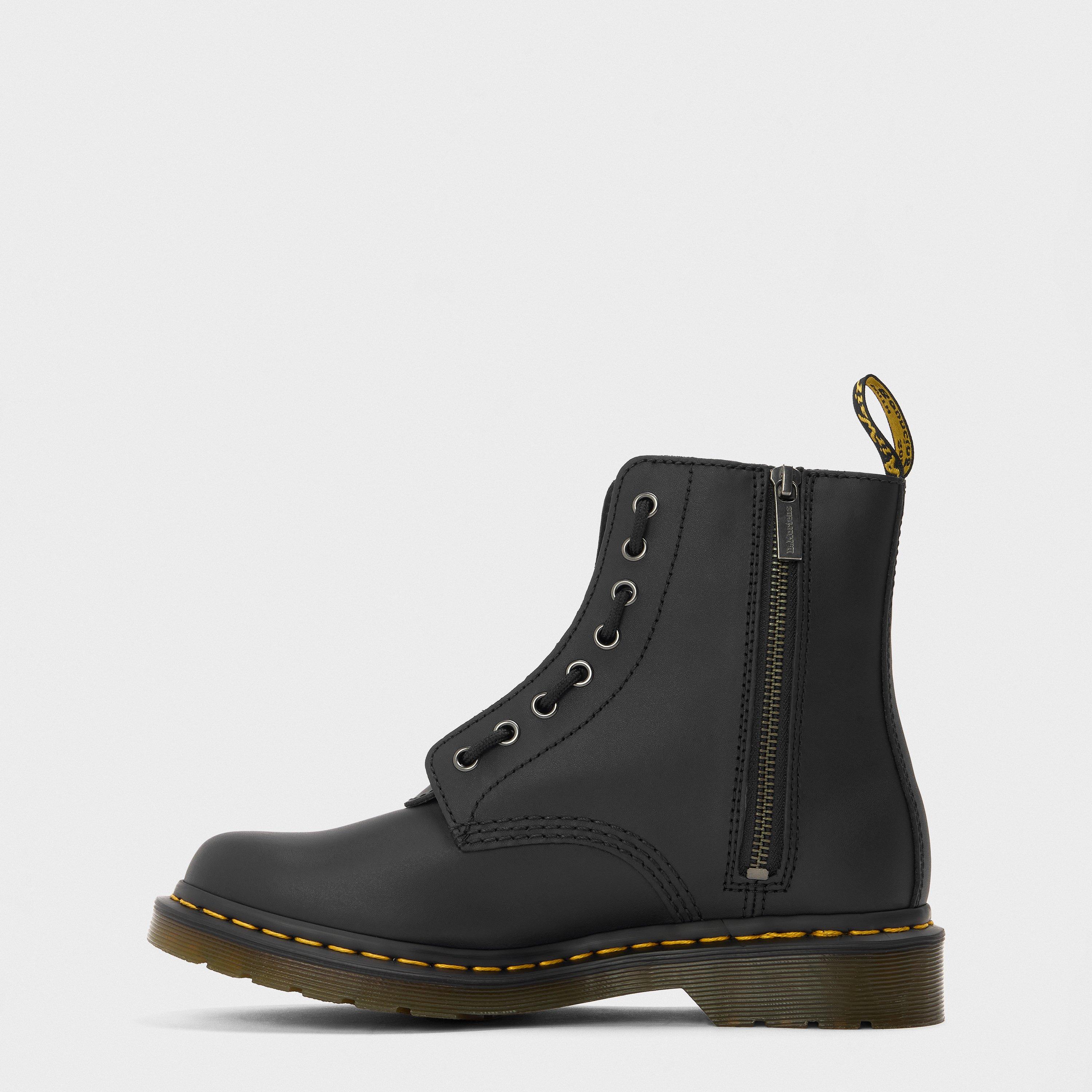 Black Nappa - Dr Martens - Women's Pascal Zipped Flat Ankle Boots - 2