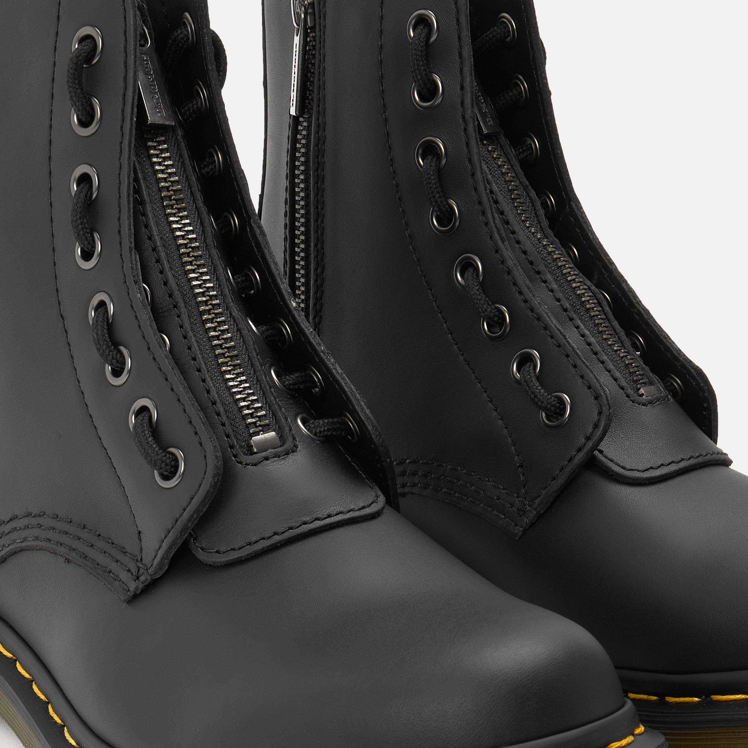 Black Nappa - Dr Martens - Women's Pascal Zipped Flat Ankle Boots - 4