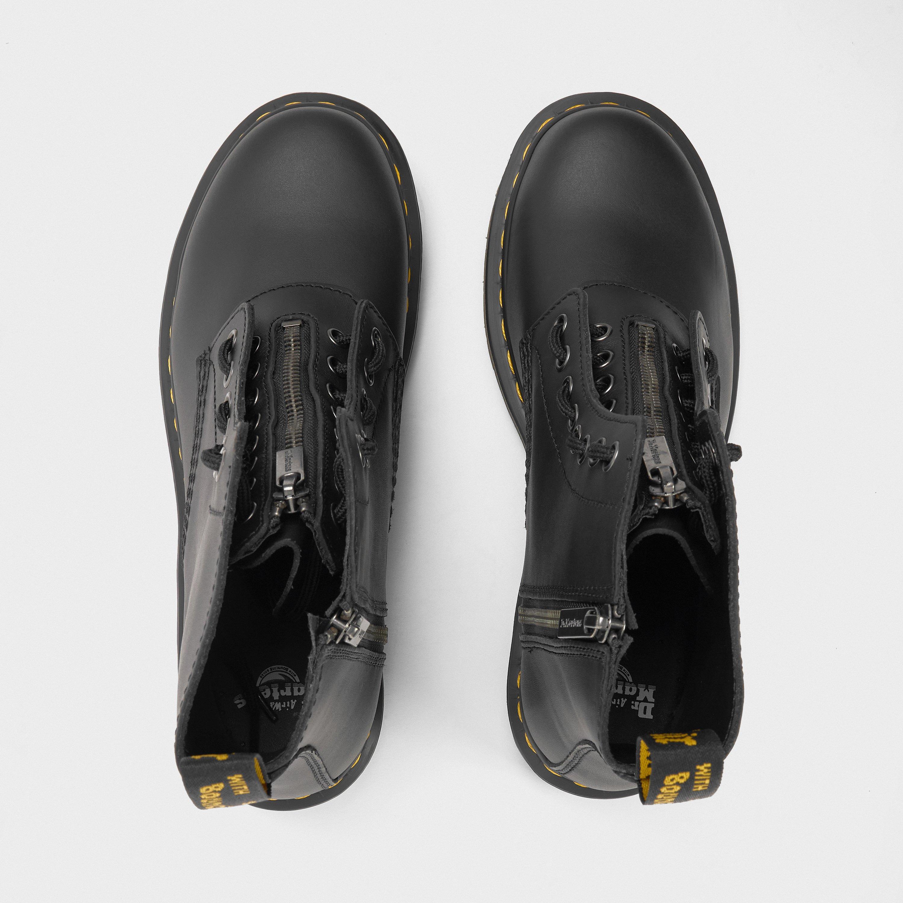 Black Nappa - Dr Martens - Women's Pascal Zipped Flat Ankle Boots - 5