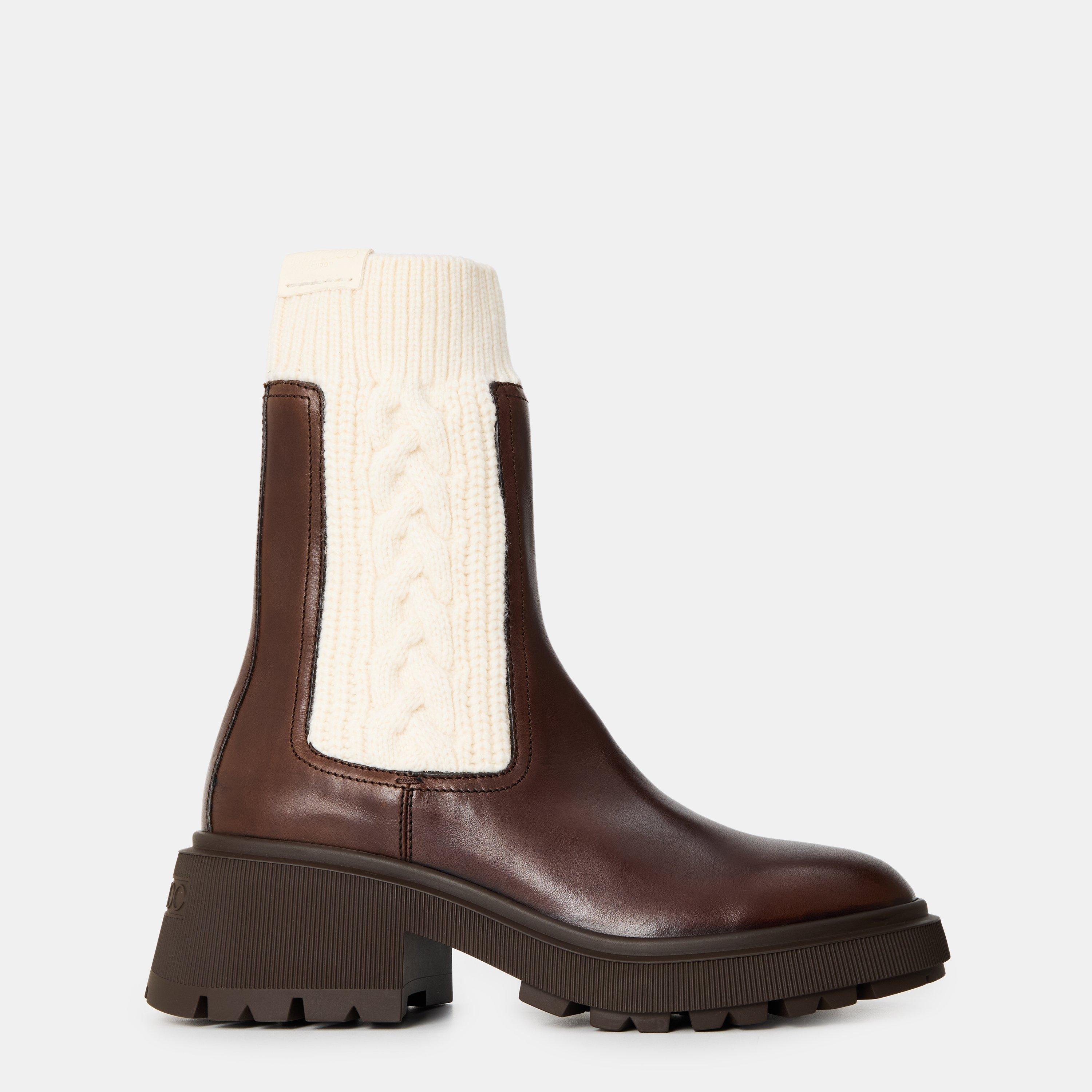 Chocolate/Latte - Jimmy Choo - Women's Ankle Heeled Boots - 1