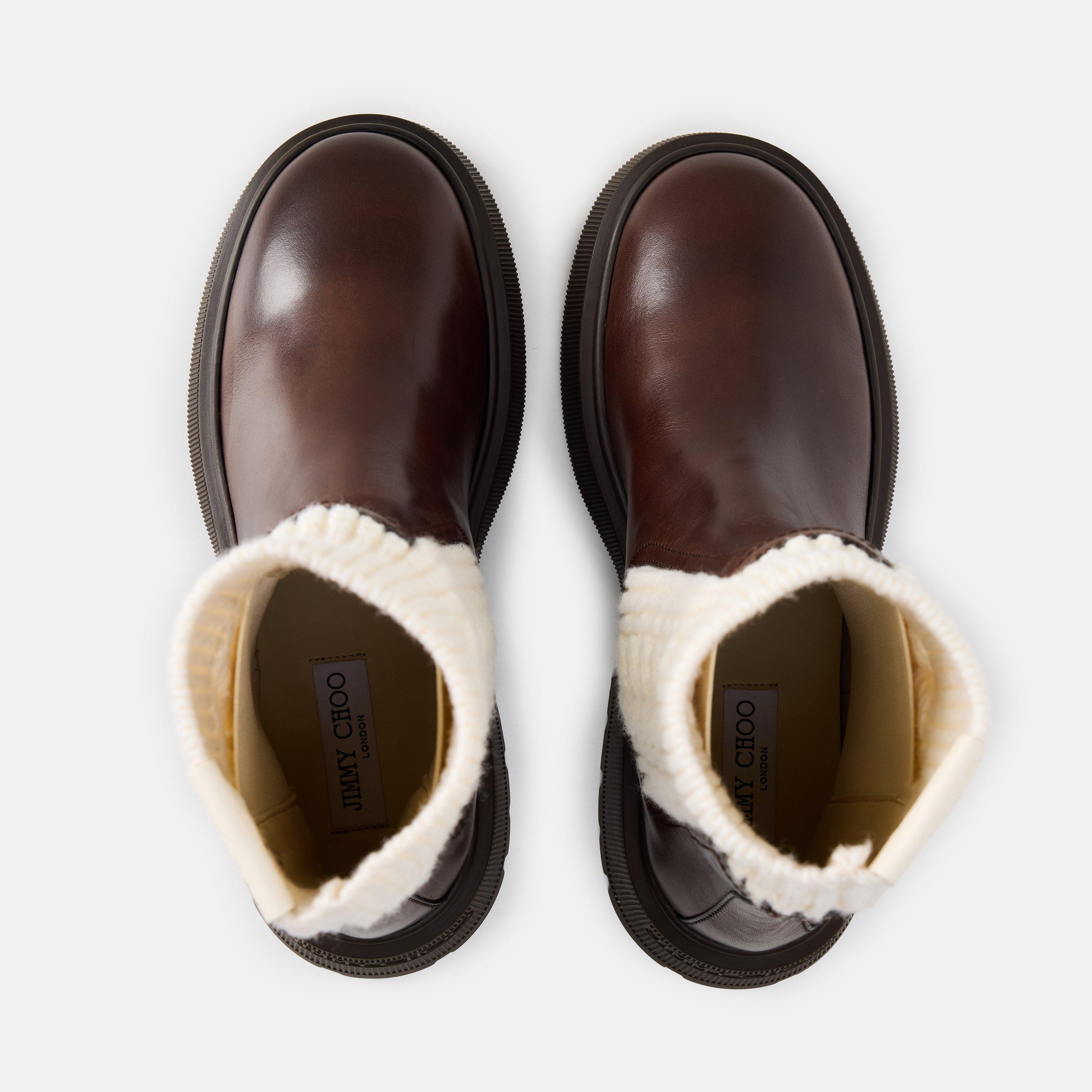 Chocolate/Latte - Jimmy Choo - Women's Ankle Heeled Boots - 5