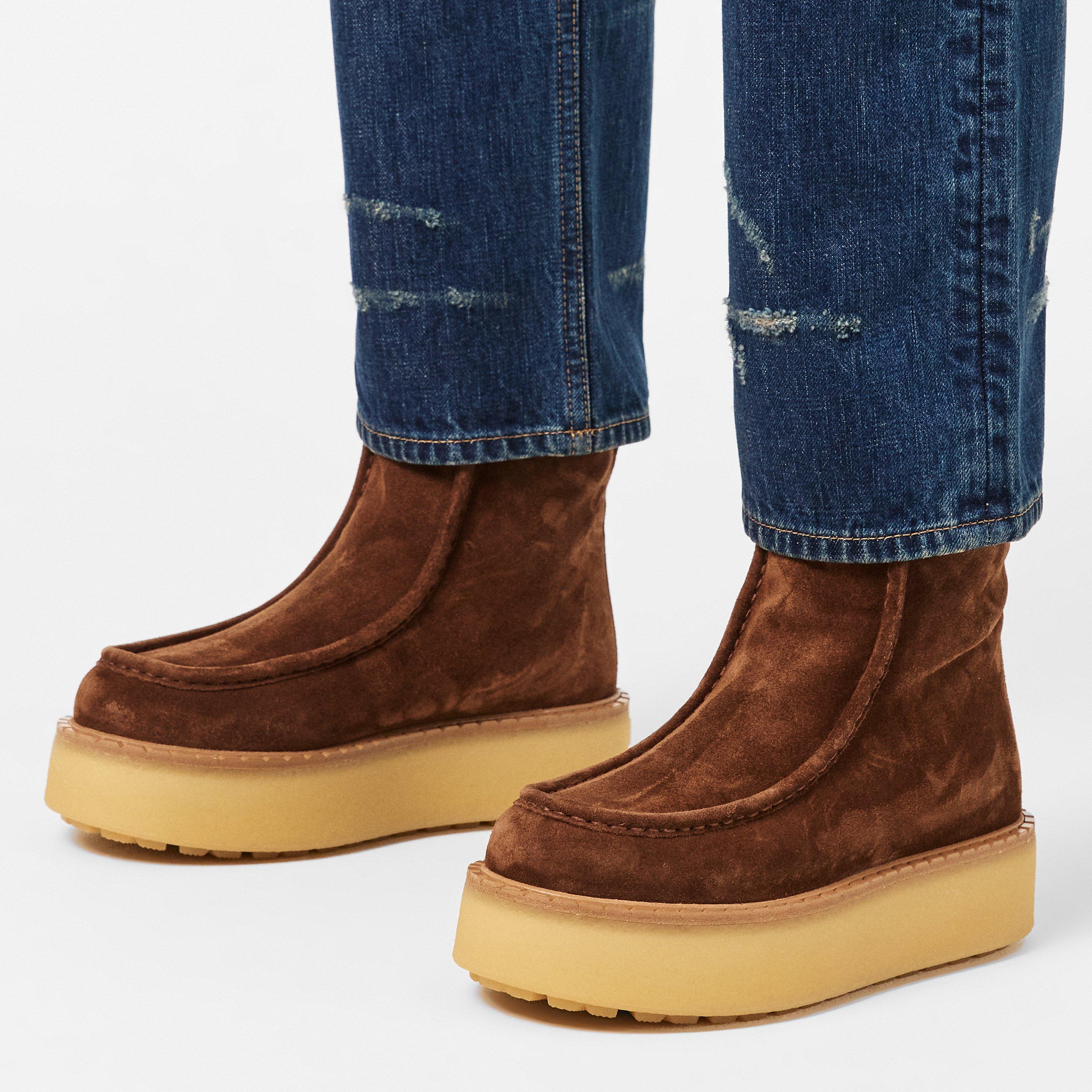 Cacao/Shrling - Prada - Women's Flat Ankle Boots - 3