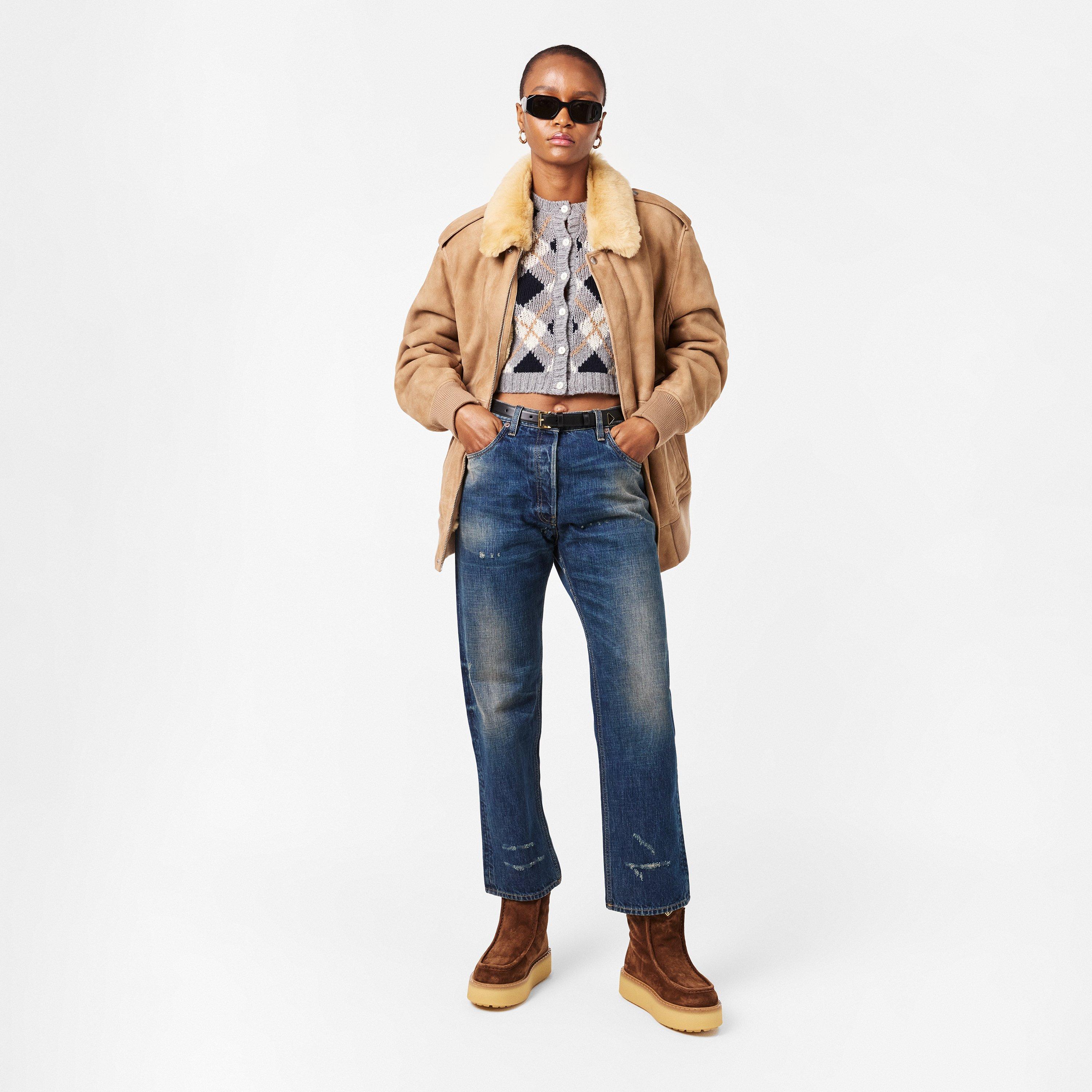 Cacao/Shrling - Prada - Women's Flat Ankle Boots - 6