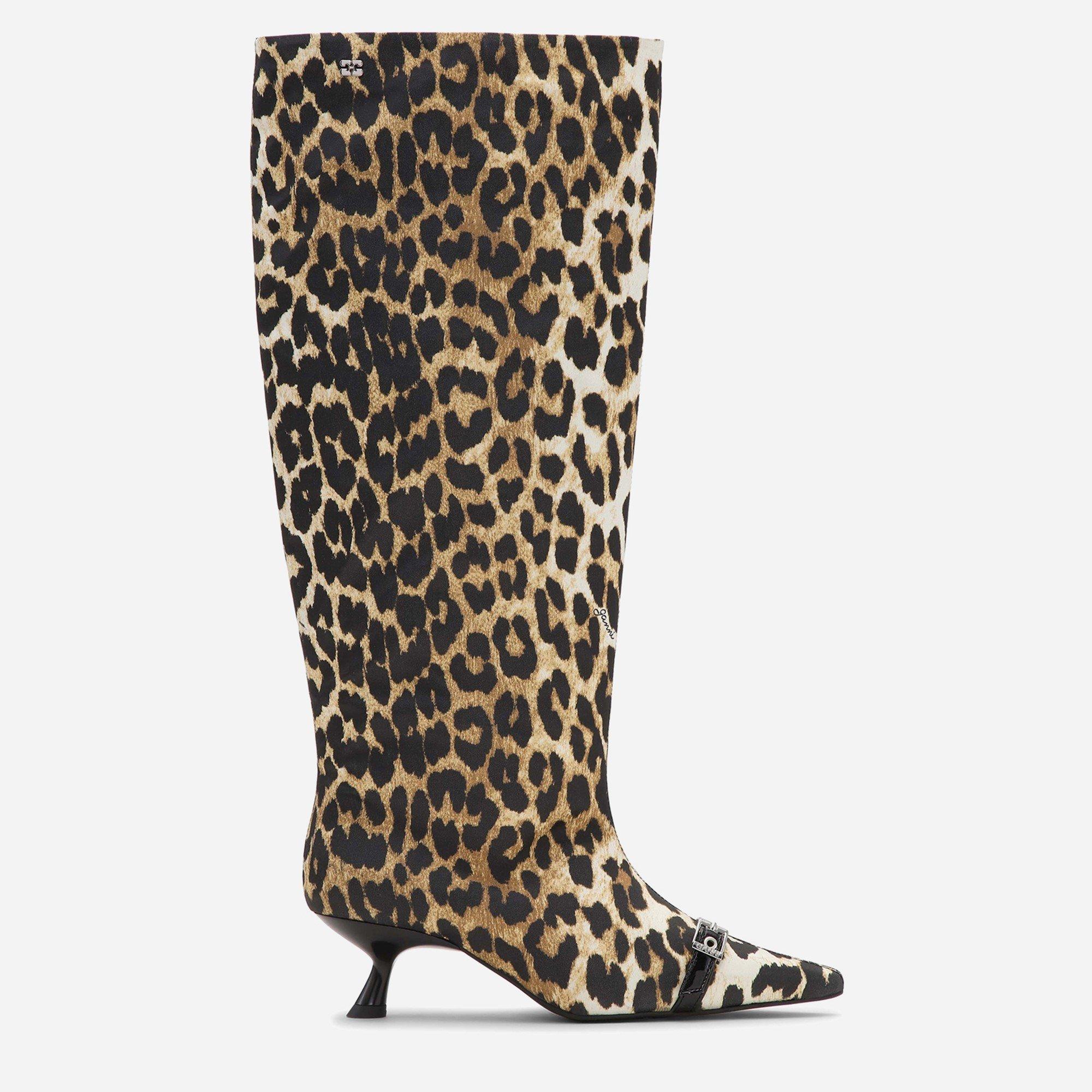 Ganni Women's Slouchy Knee High Boots - Leopard - Size 5 (38)