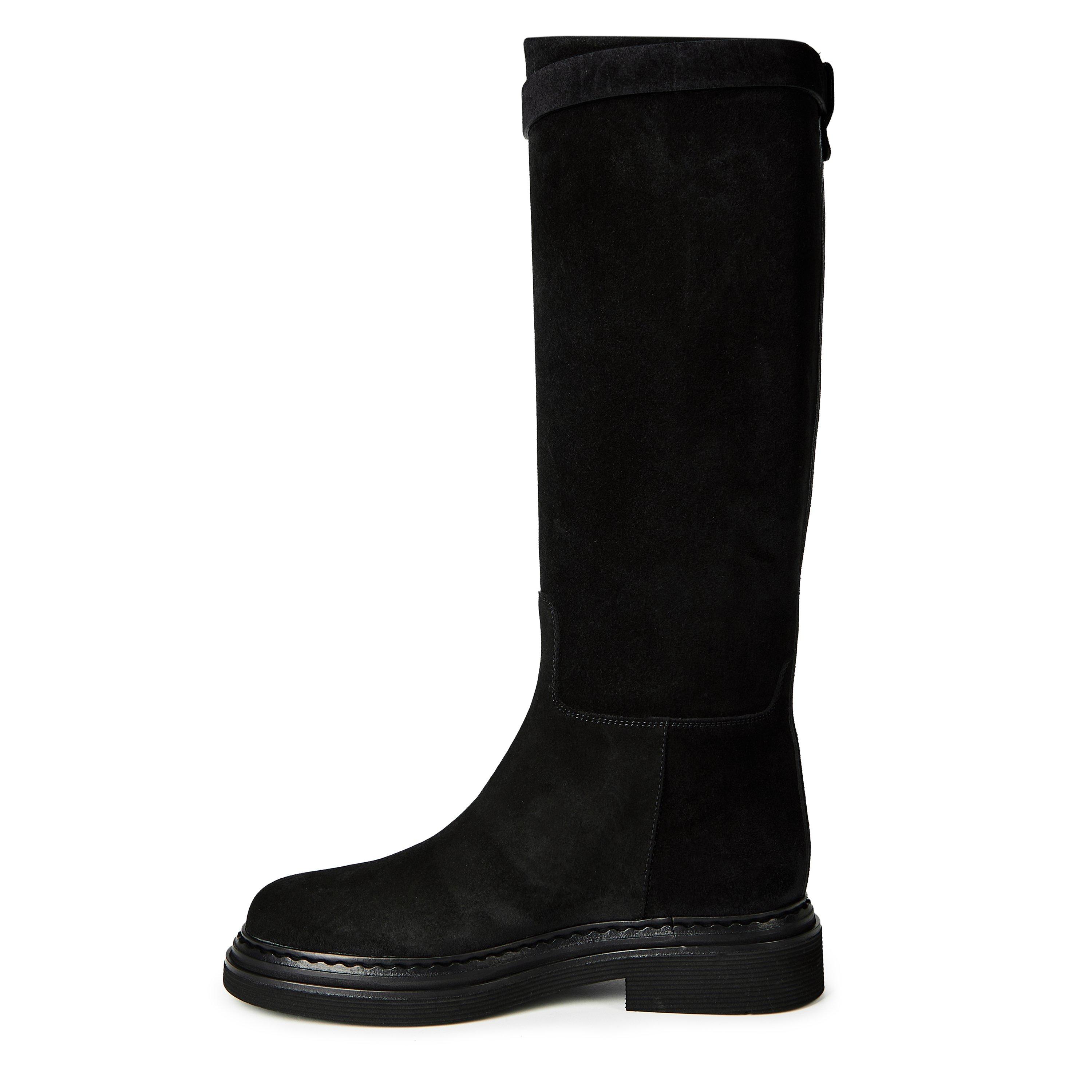 Black - Dolce and Gabbana - Women's Flat Knee High Boots - 2