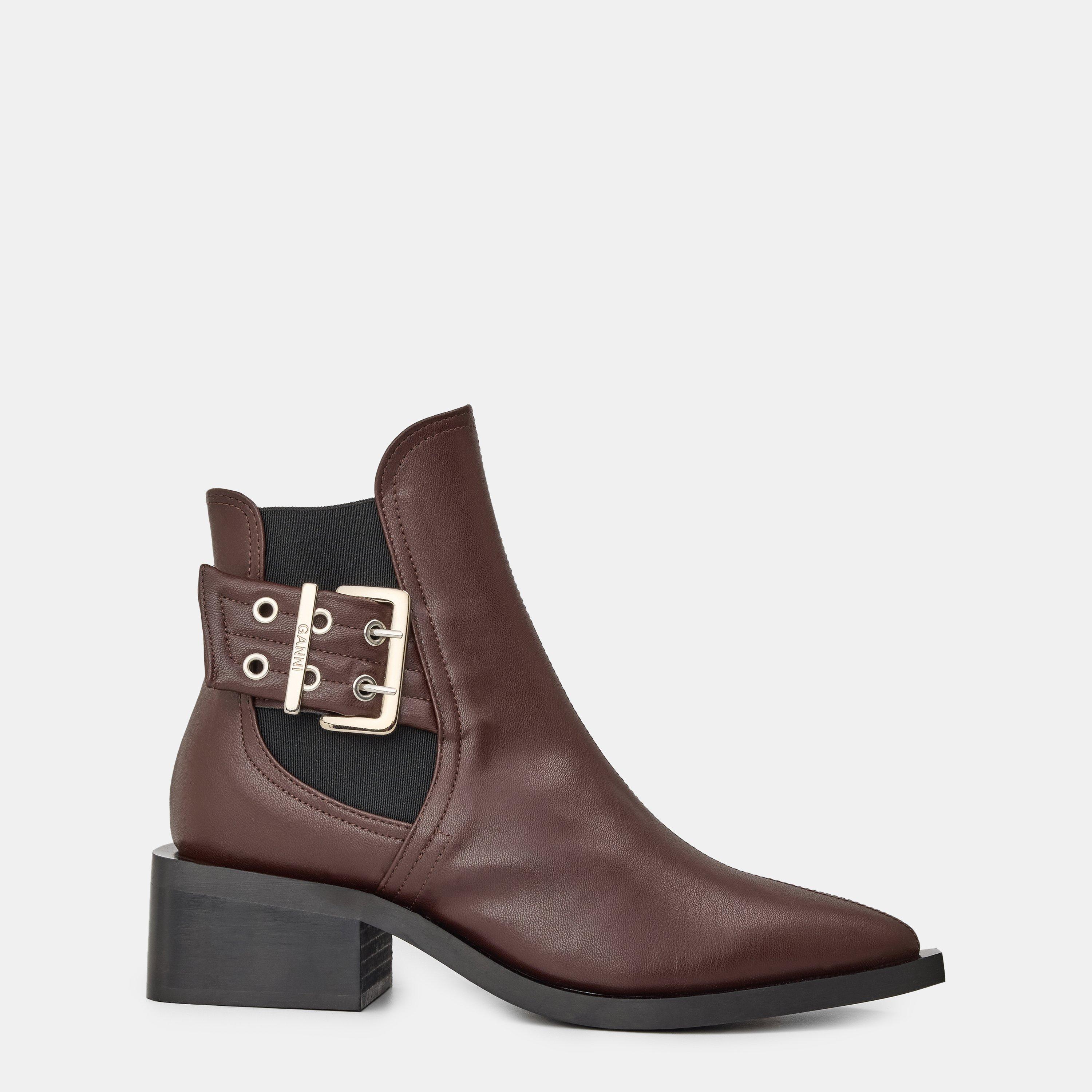 Chocolate Fndnt - Ganni - Women's Chelsea Boots - 1