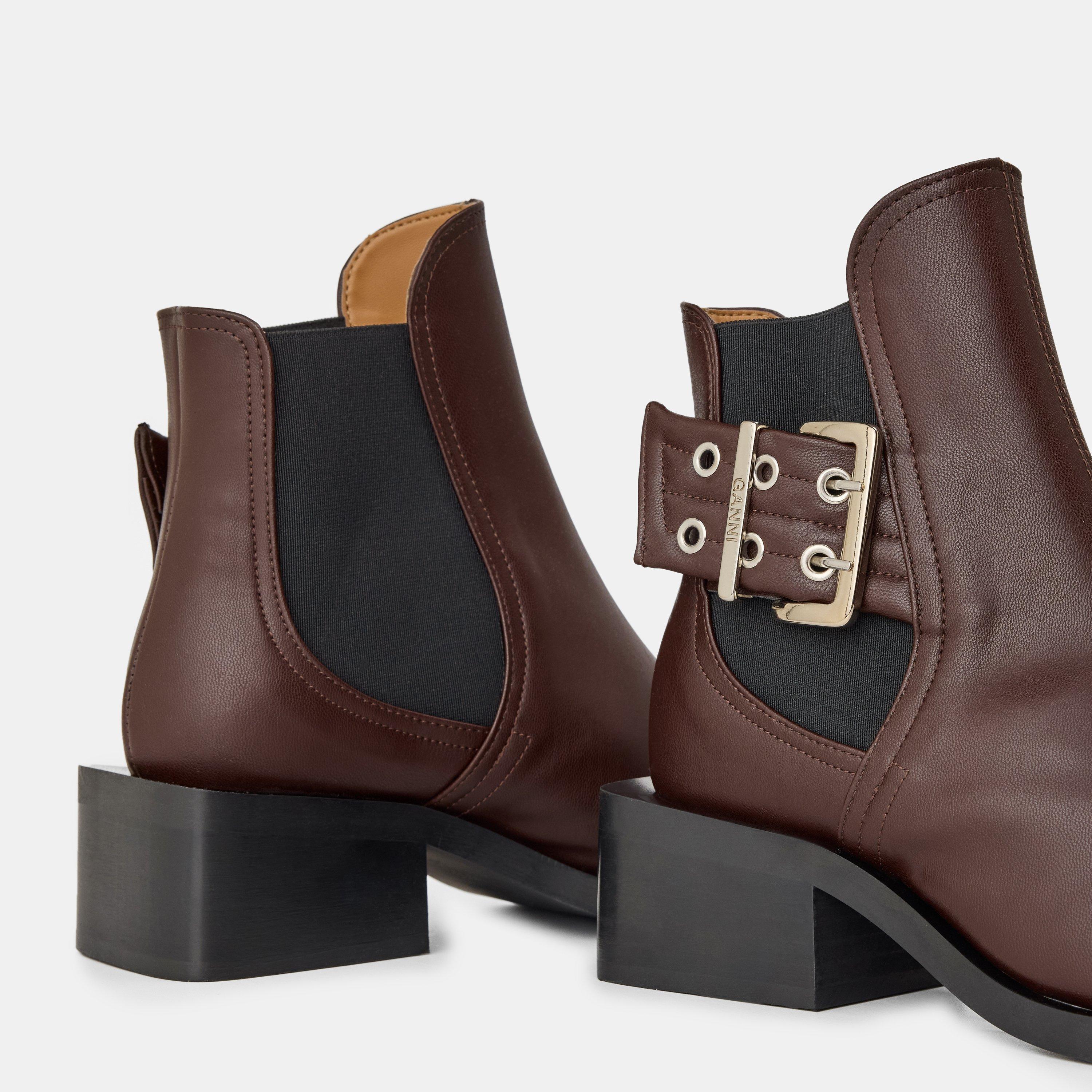 Chocolate Fndnt - Ganni - Women's Chelsea Boots - 3