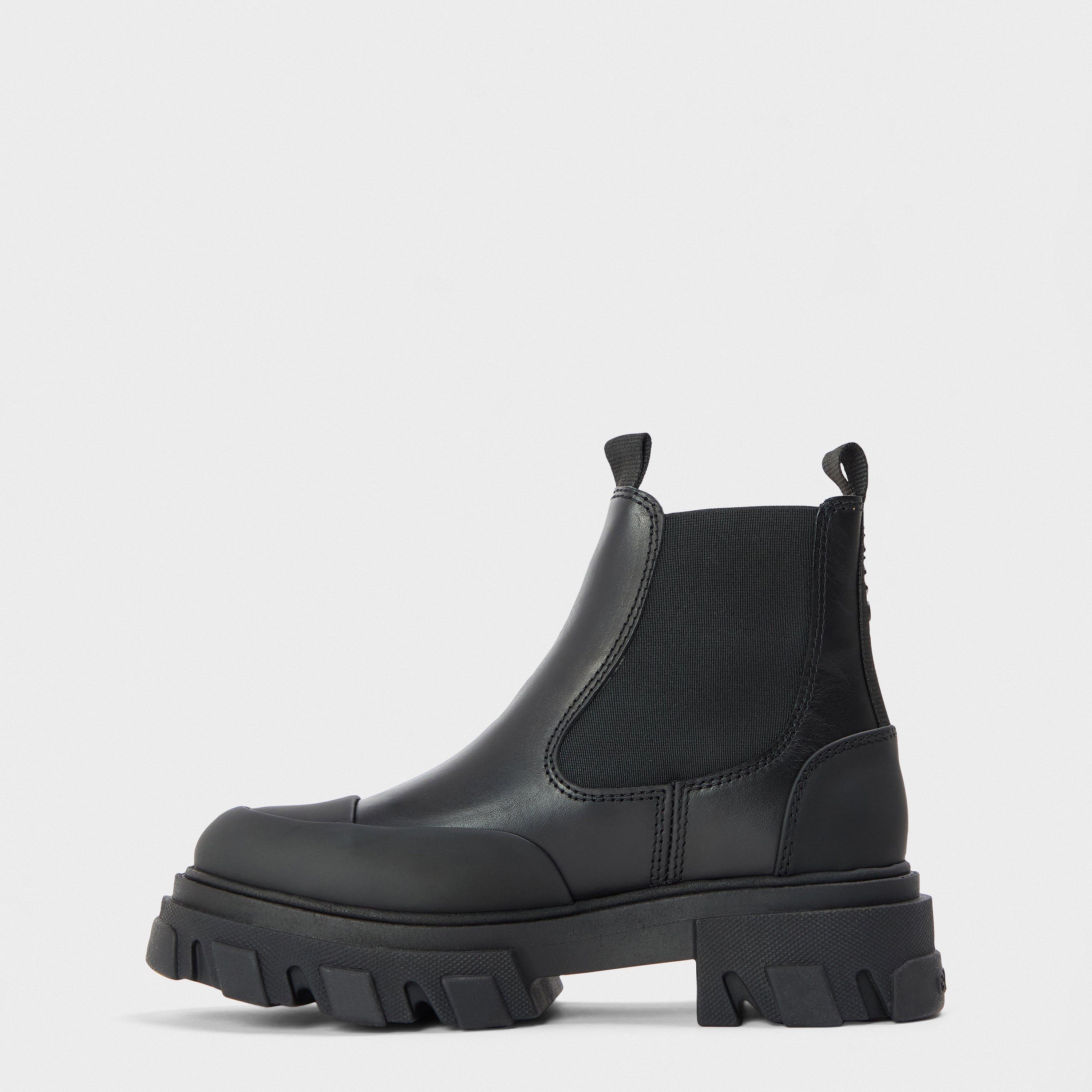 Black - Ganni - Women's Leather Chelsea Boots - 2