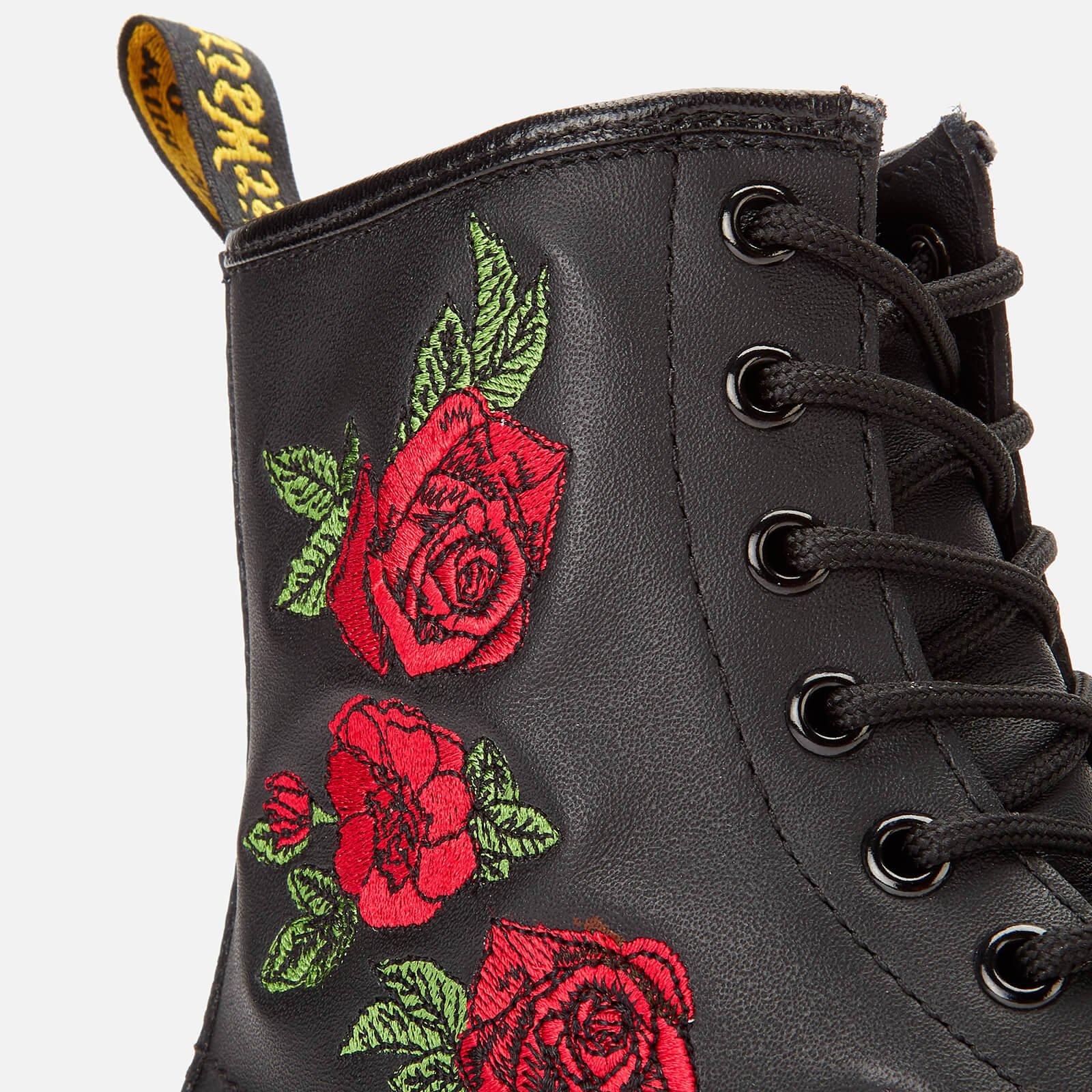 Black - Dr Martens - 1460 Vonda Floral Rose Boot - 4
