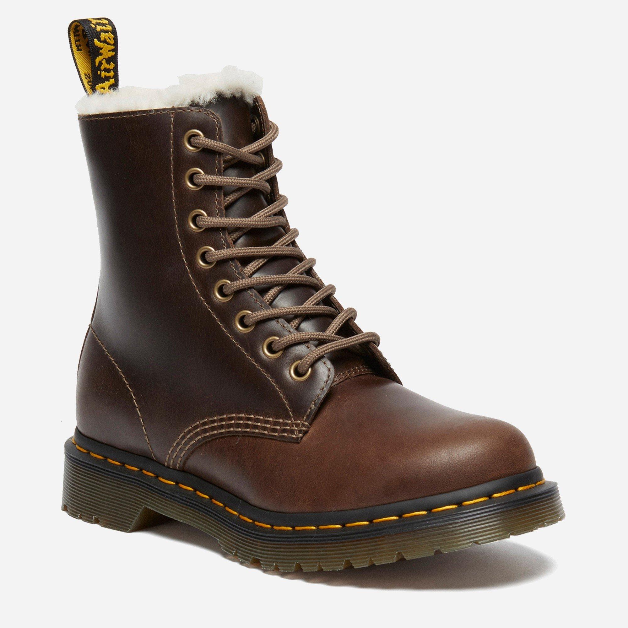 Dark Khaki - Dr Martens - 1460 Serena Faux Fur Lined - 1