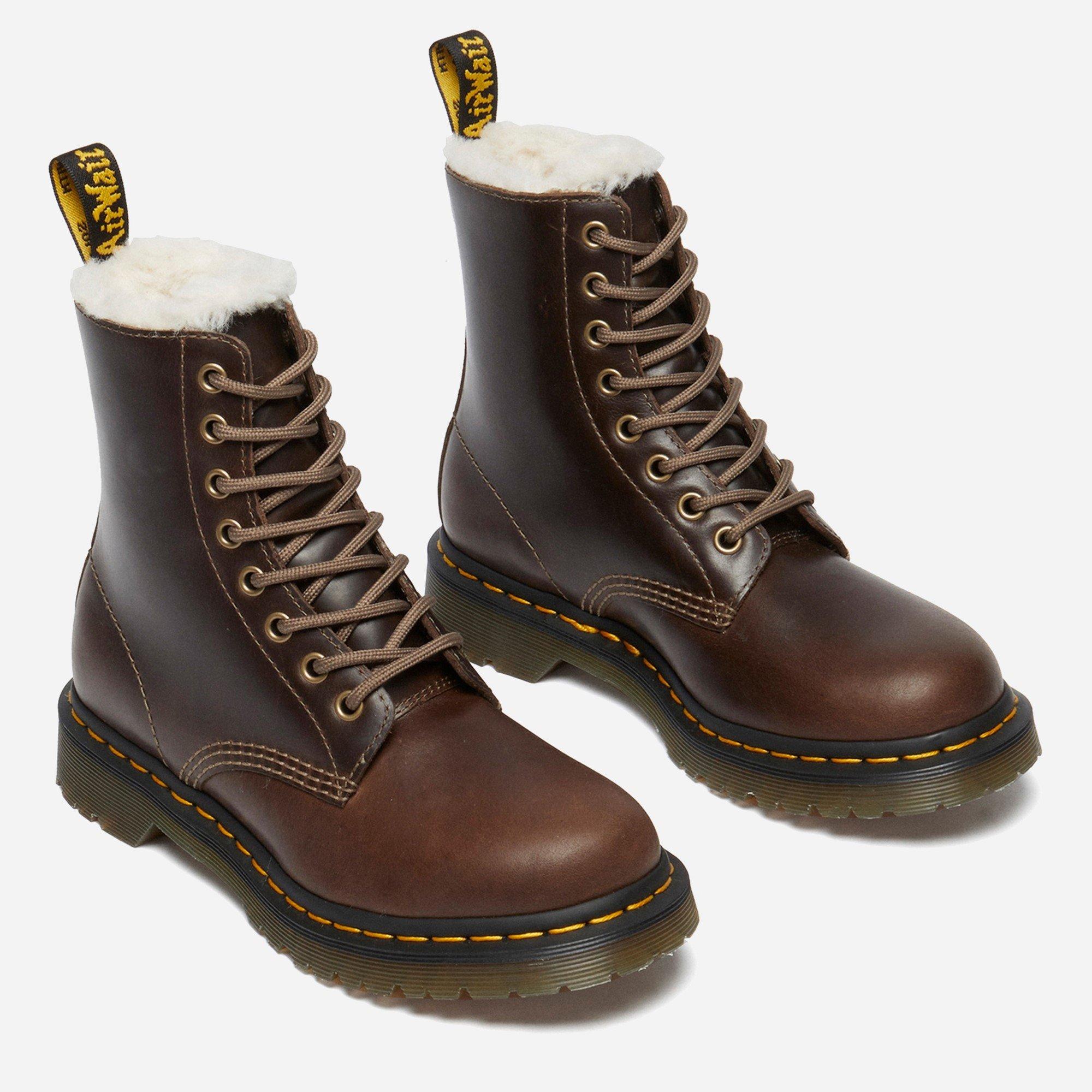 Dark Khaki - Dr Martens - 1460 Serena Faux Fur Lined - 2