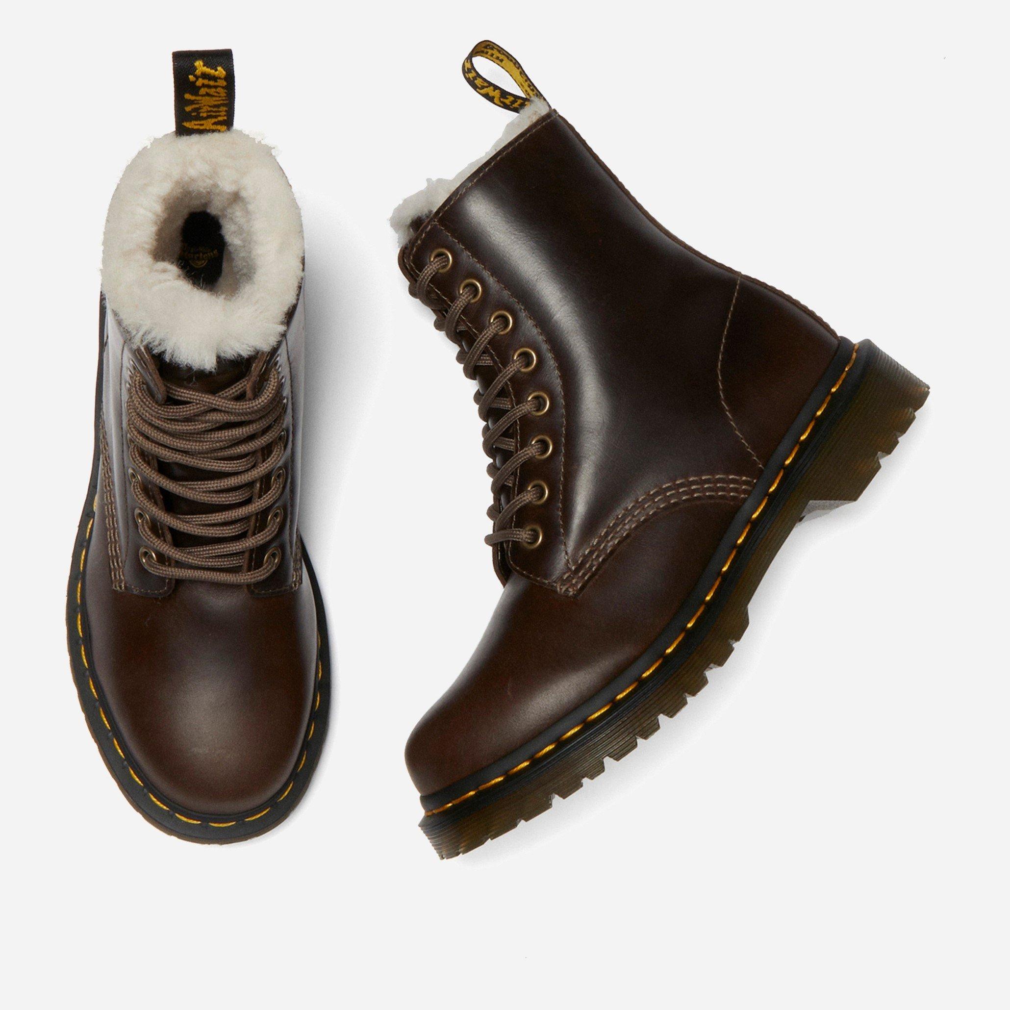 Dark Khaki - Dr Martens - 1460 Serena Faux Fur Lined - 3