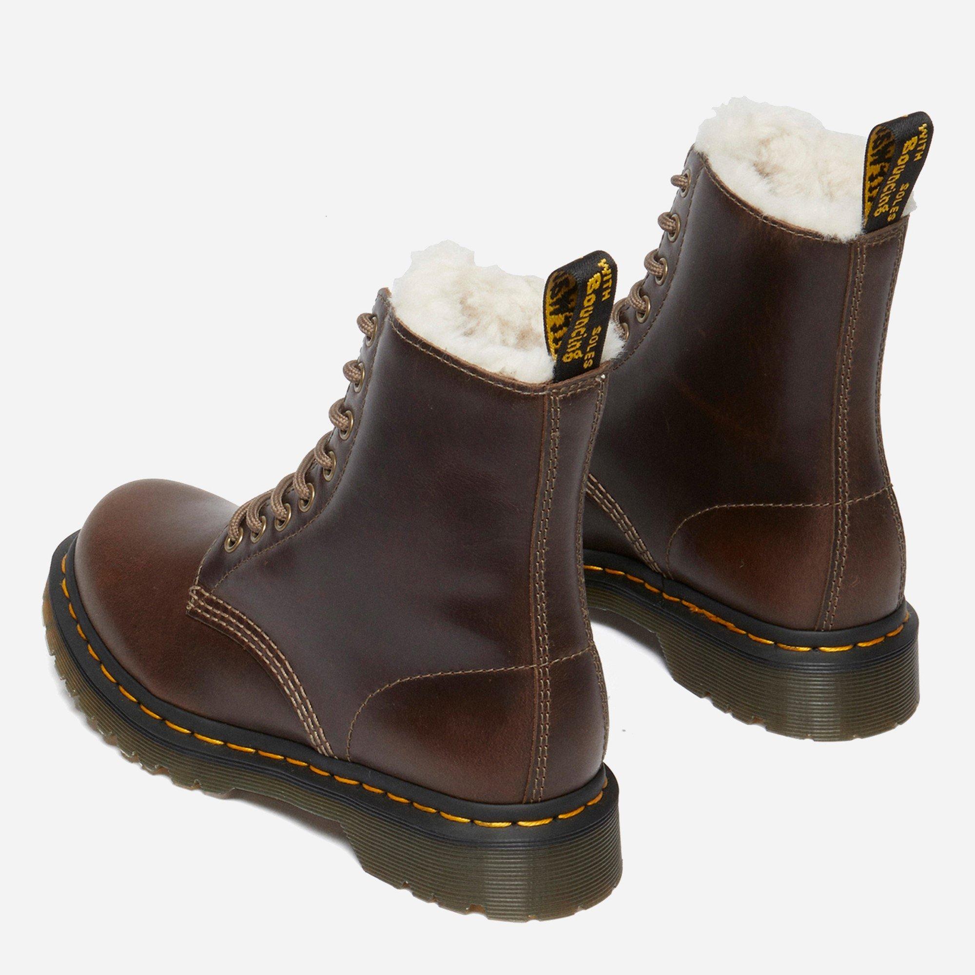 Dark Khaki - Dr Martens - 1460 Serena Faux Fur Lined - 4
