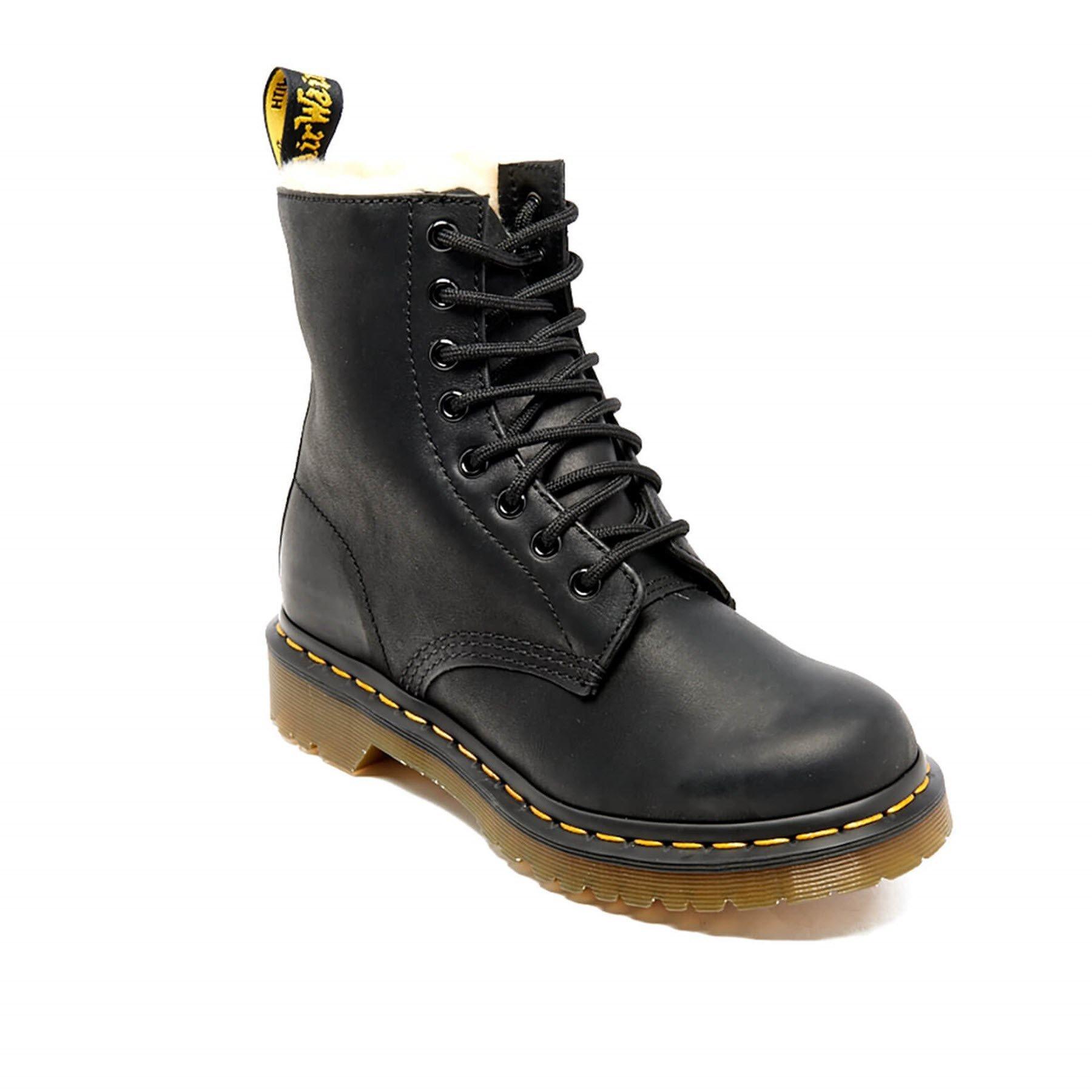 Black - Dr Martens - 1460 Serena Faux Fur Lined Boots - 2