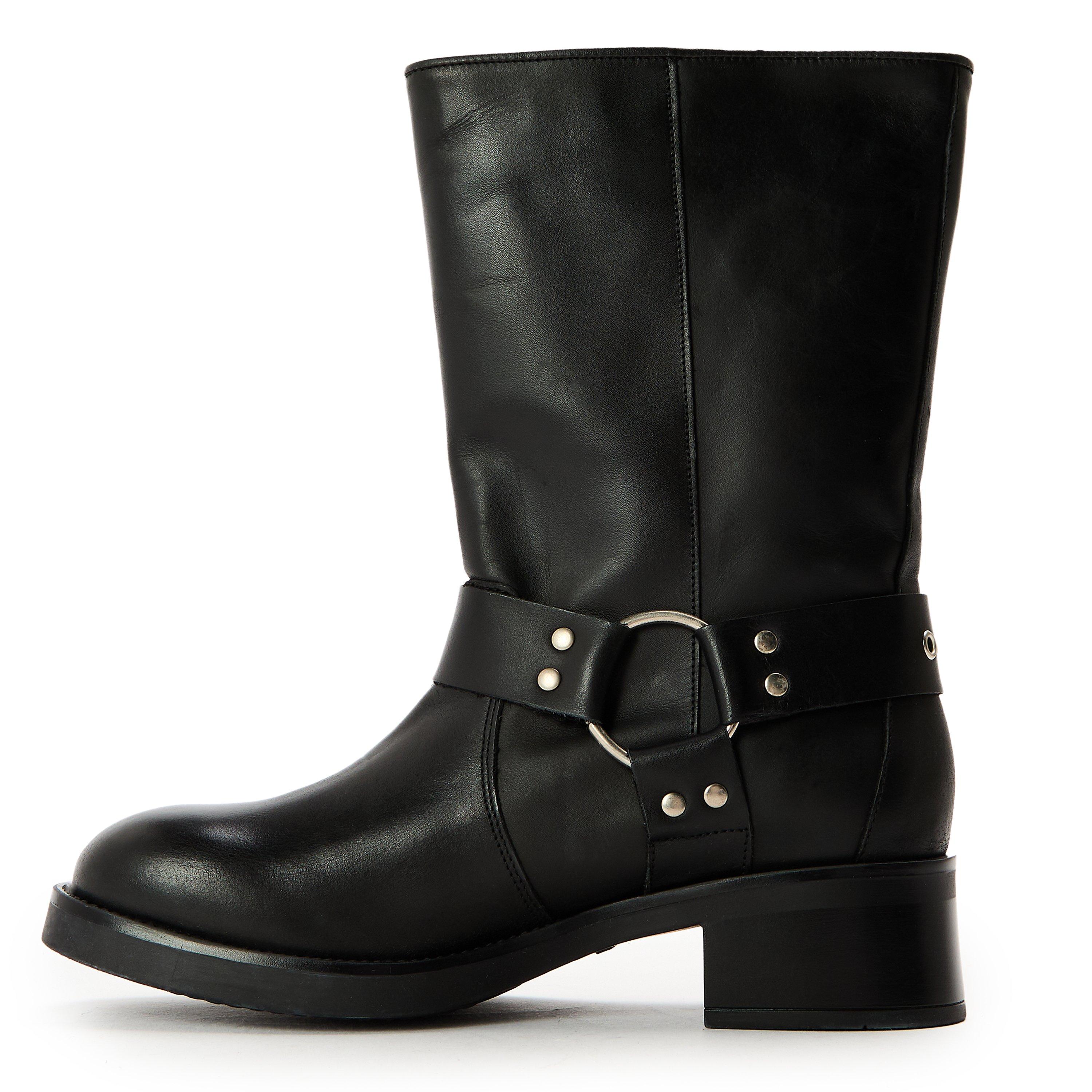 Black Lthr - Steve Madden - Women's Blessing Ankle Heeled Boots - 2