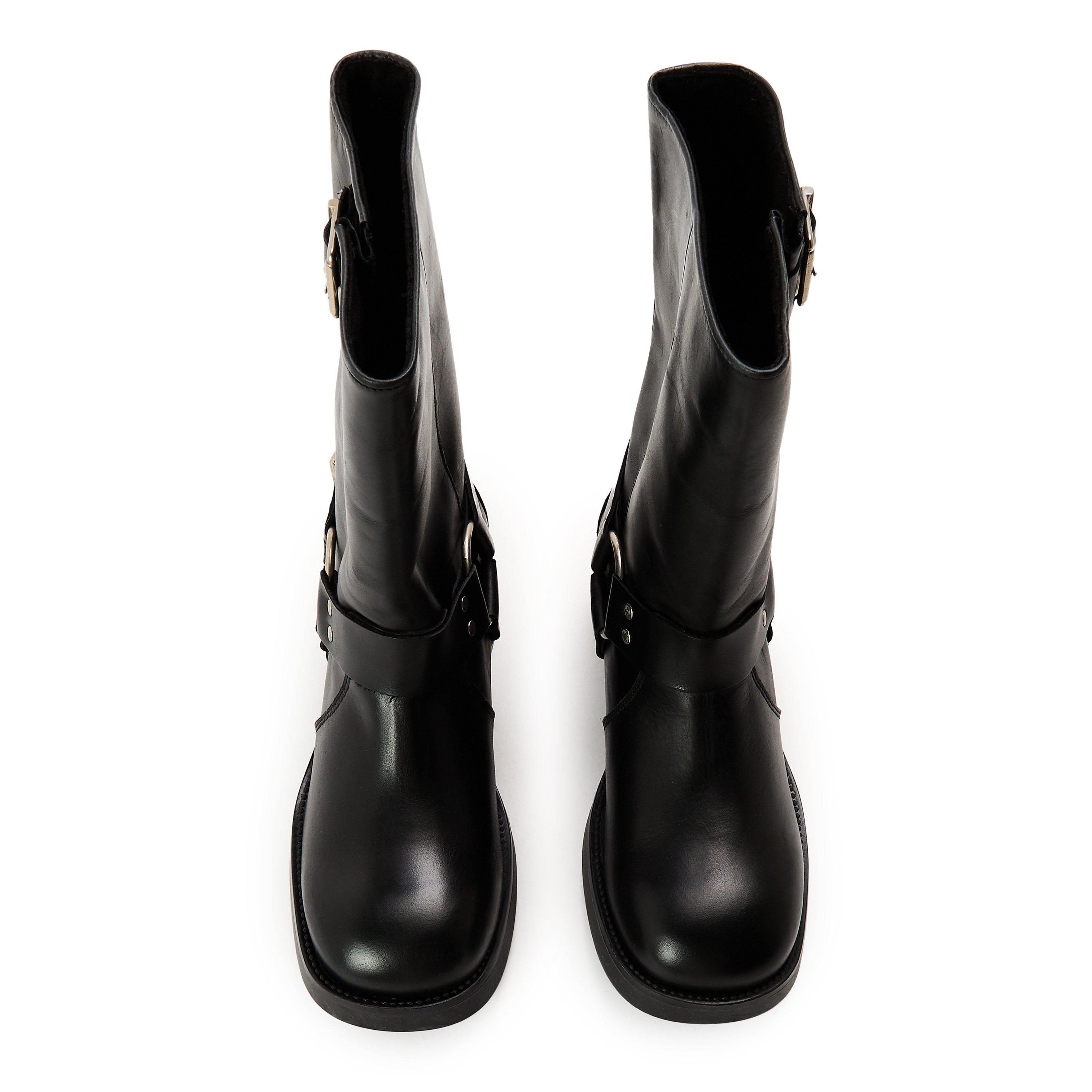 Black Lthr - Steve Madden - Women's Blessing Ankle Heeled Boots - 4