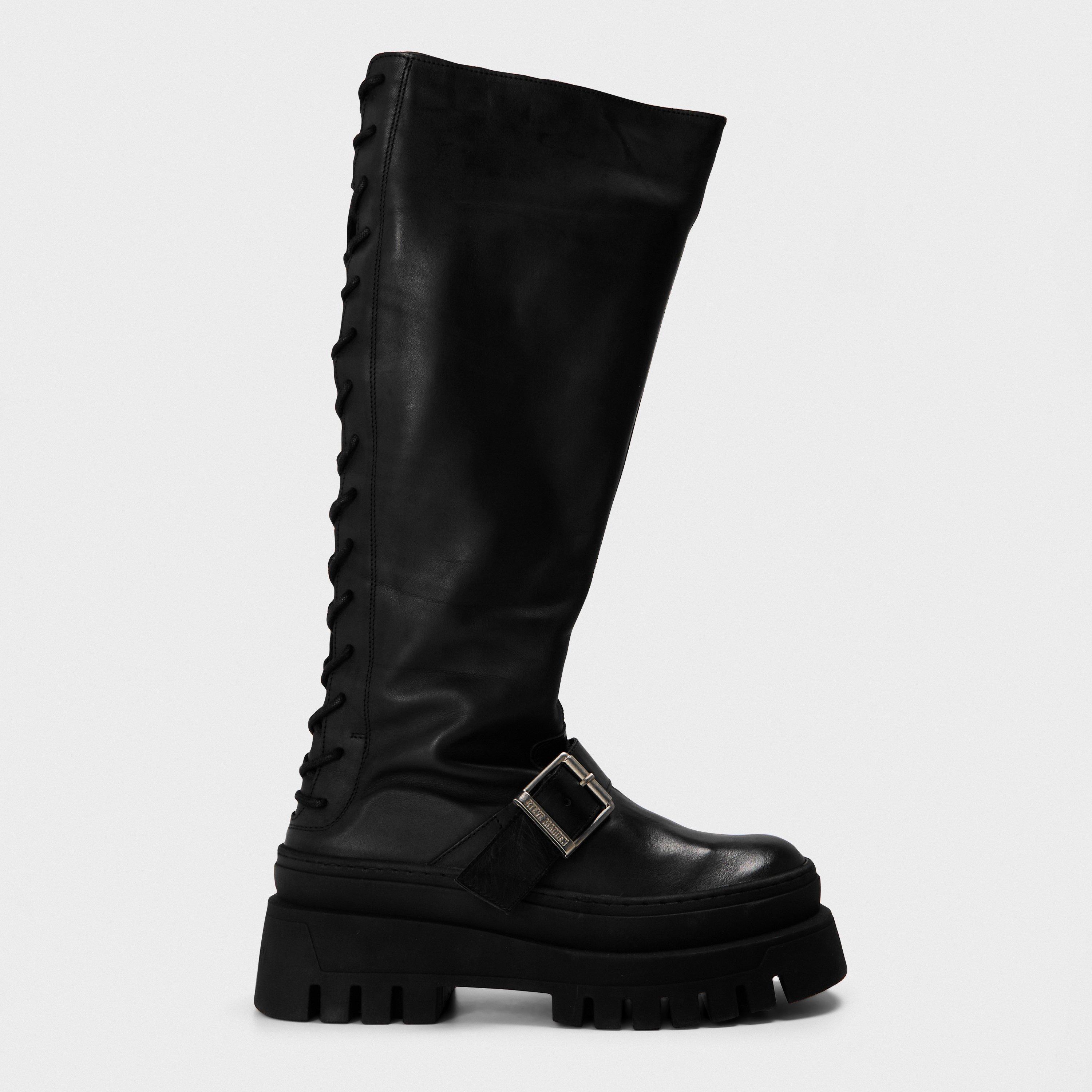 Black Lthr - Steve Madden - Women's Knee High Boots - 1