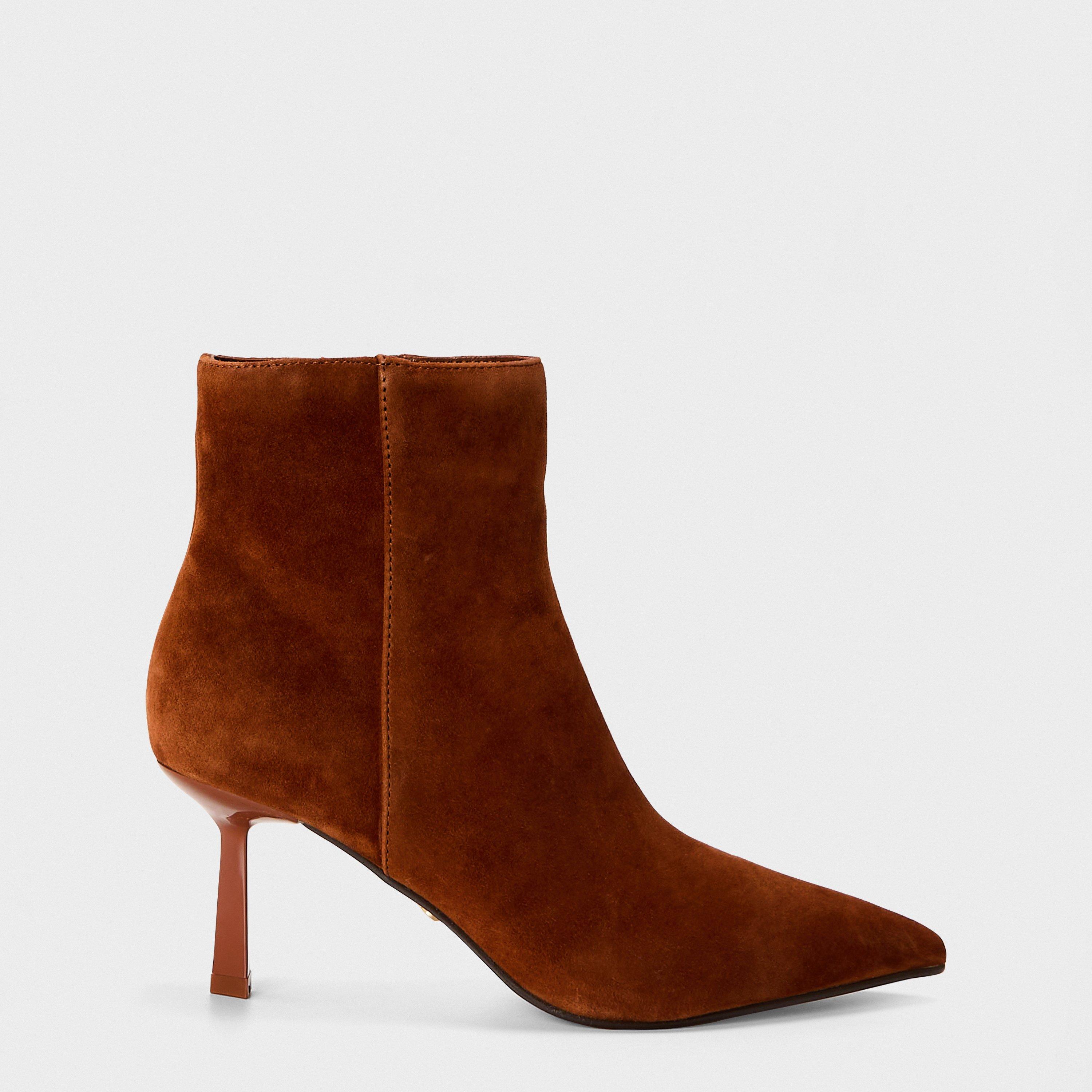 Steve Madden Women's Sabine Ankle Heeled Boots - Cognac Suede - 4 (37)