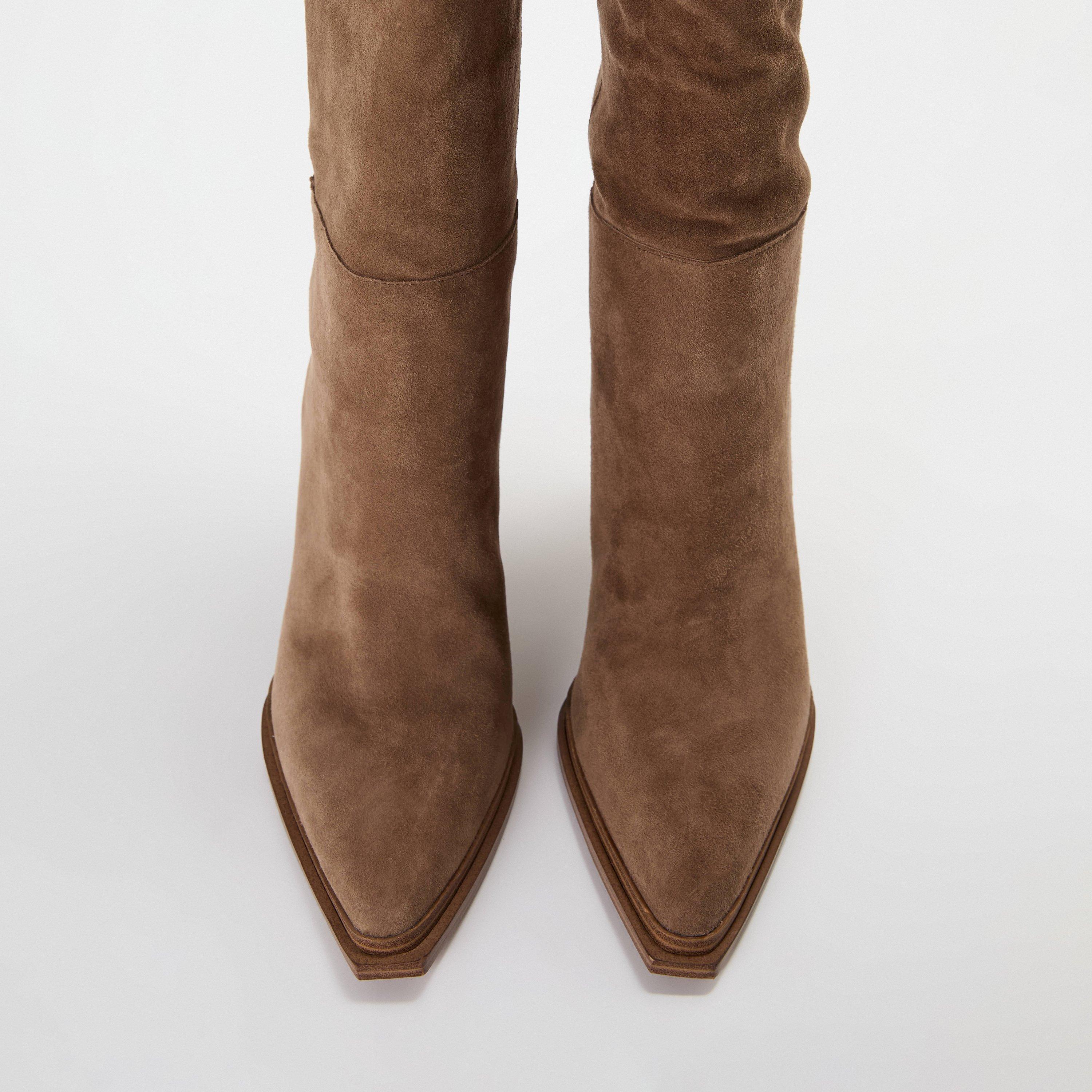 Taupe Suede - Steve Madden - Women's Bronty Knee High Boots - 4