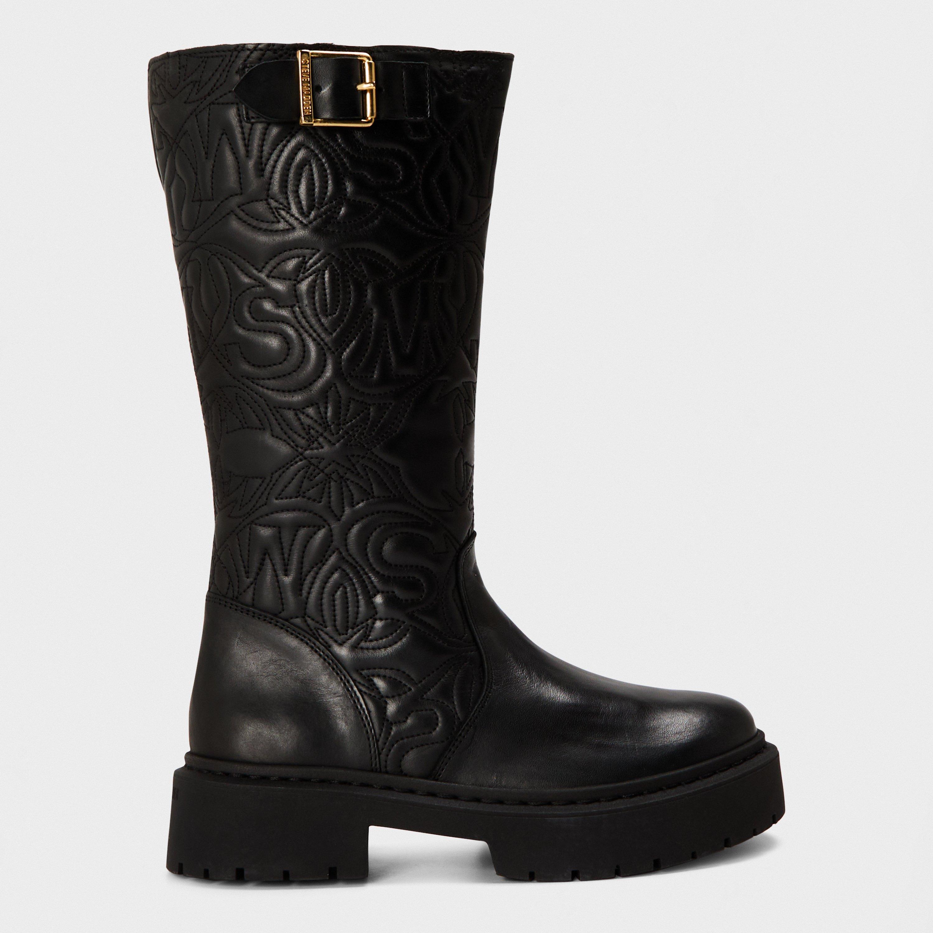 Black Lthr - Steve Madden - Women's Gelina Knee High Boots - 1