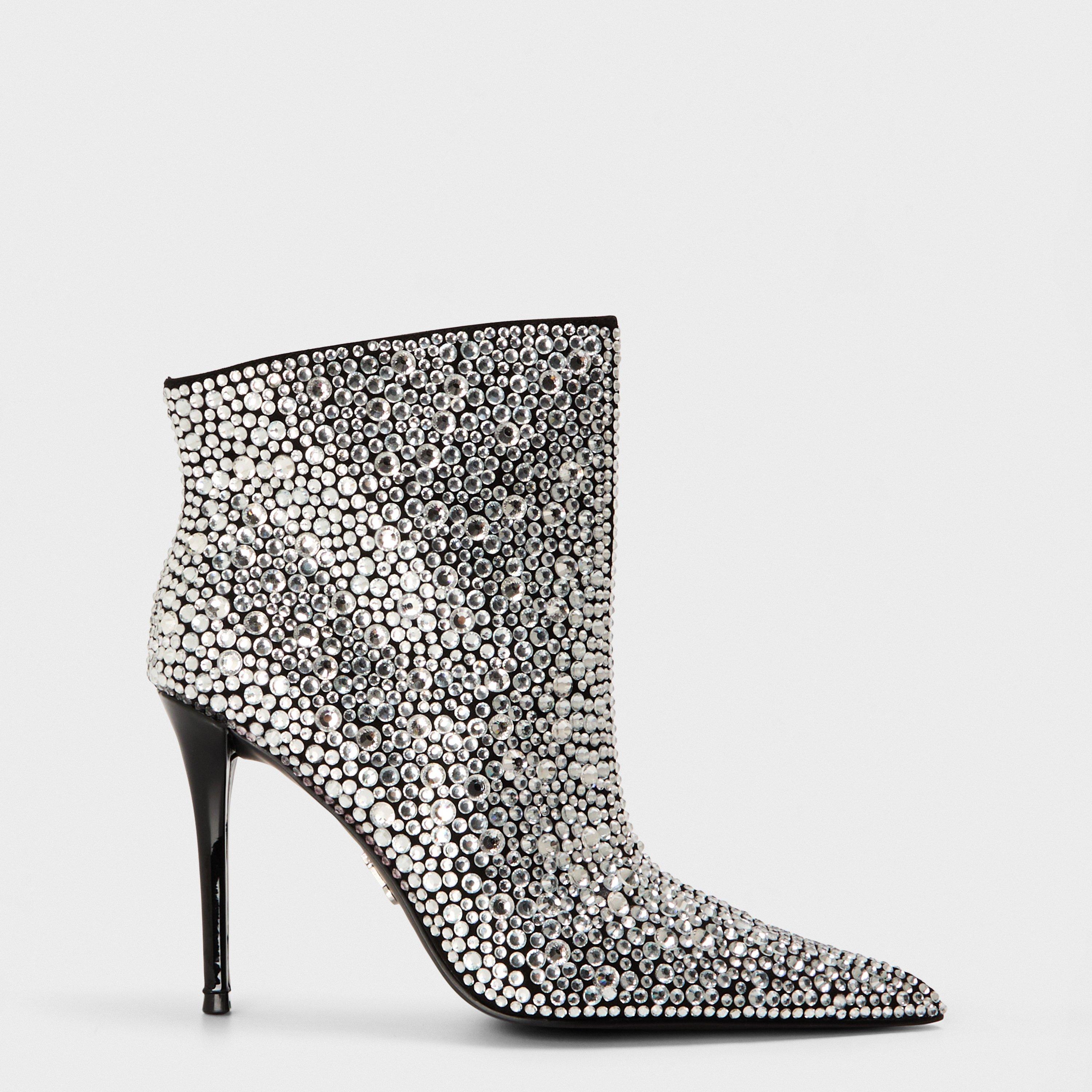 Steve Madden Women's Sentinel R Ankle Heeled Boots - Rhinestone - 8 (41)