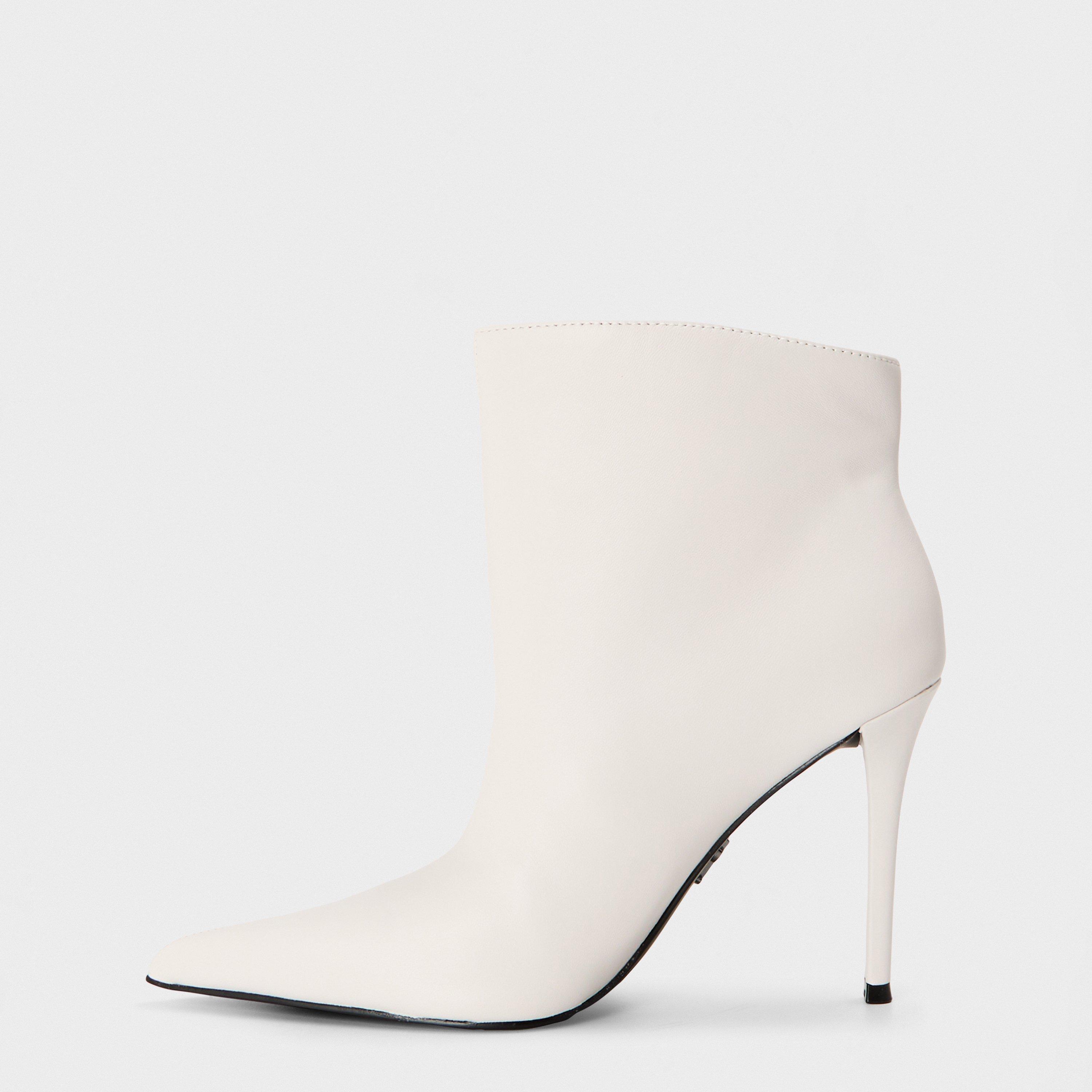 White Lthr - Steve Madden - Women's Sentinel Ankle Heeled Boots - 2