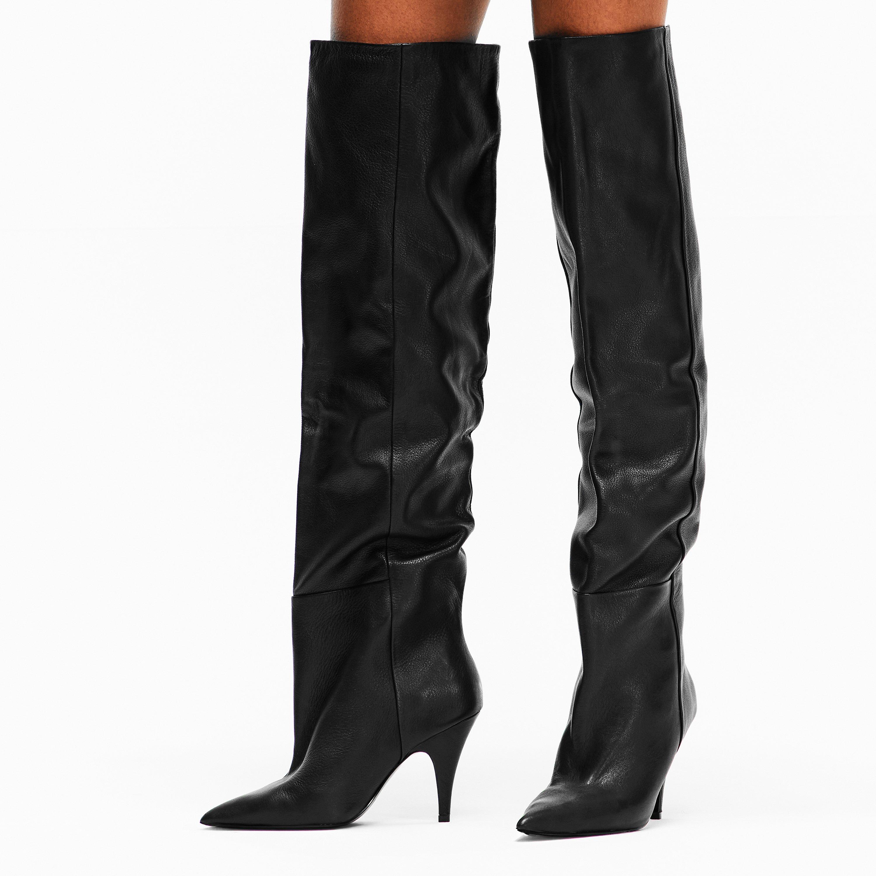 Black Lthr - Steve Madden - Women's Mazer Knee High Boots - 3