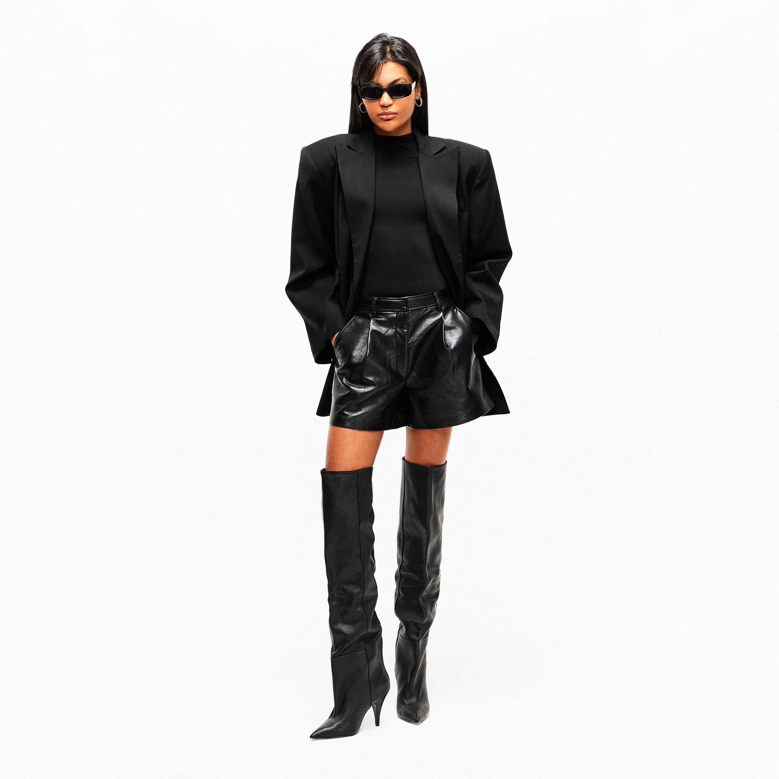 Black Lthr - Steve Madden - Women's Mazer Knee High Boots - 6