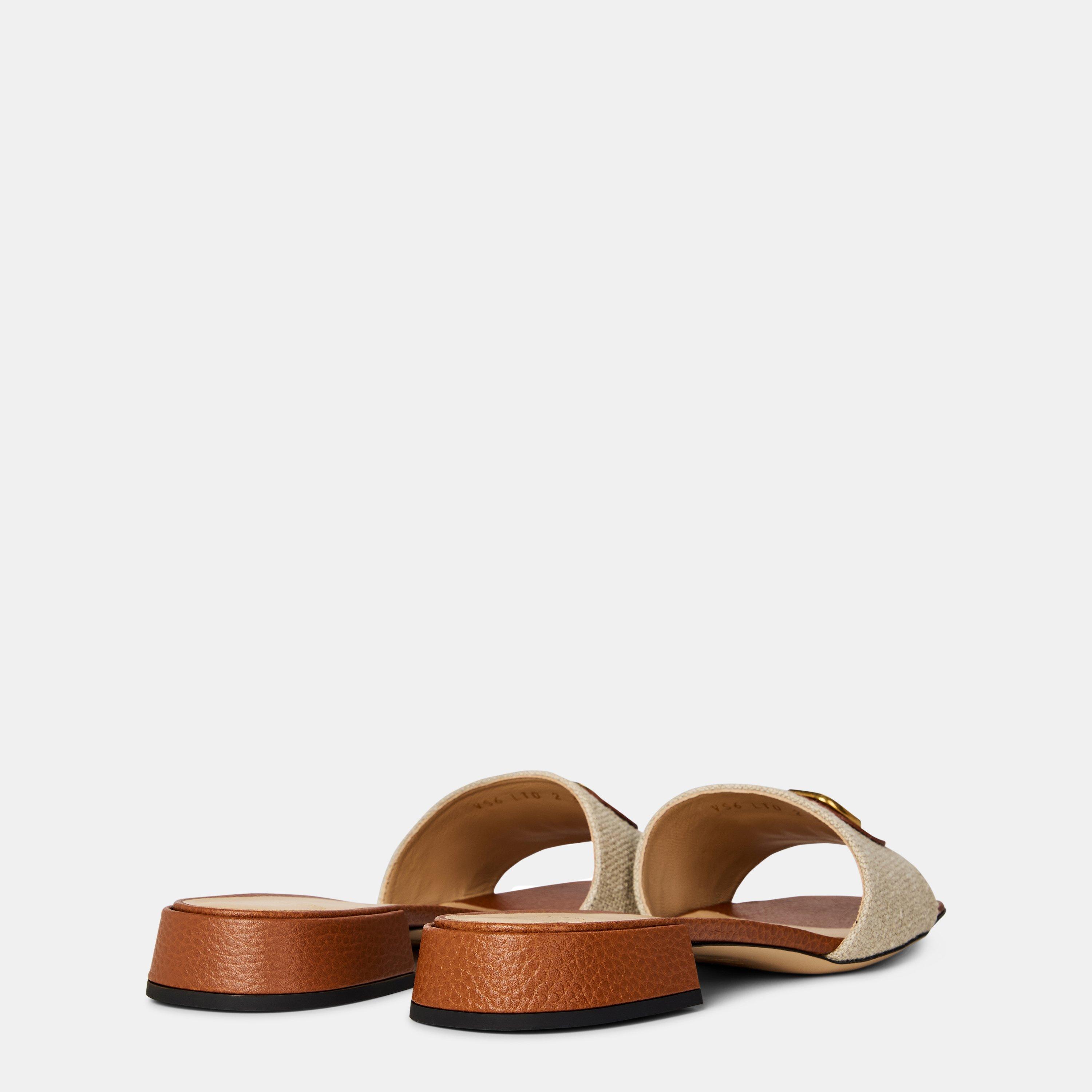 Natural/Seleria - Valentino Garavani - Logo Sandals - 5
