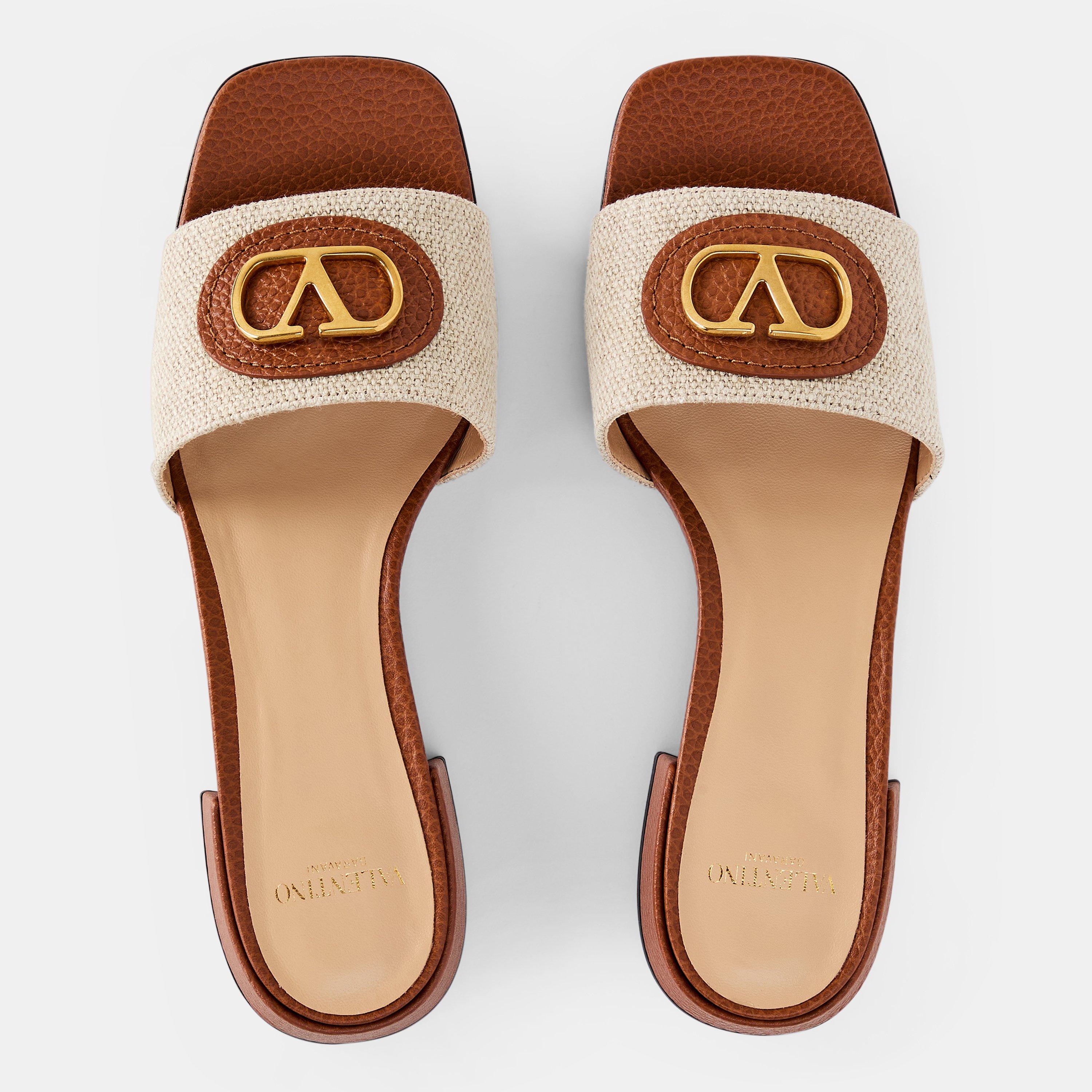 Natural/Seleria - Valentino Garavani - Logo Sandals - 6