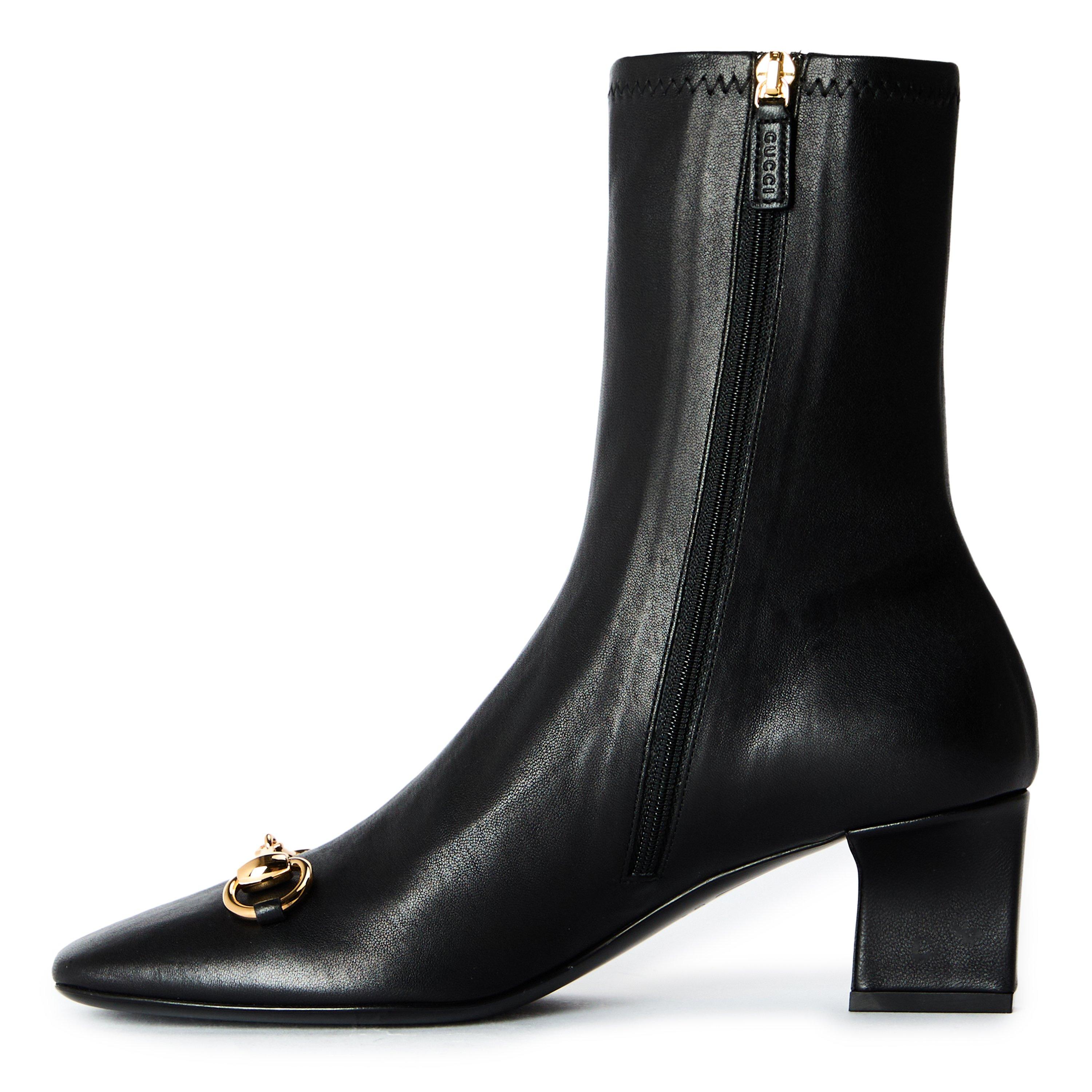 Black/Black - Gucci - Women's Ankle Heeled Boot - 2