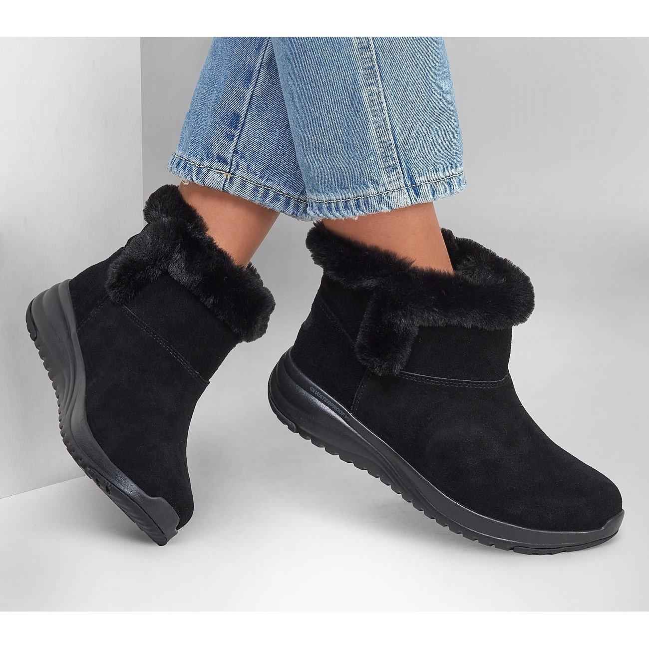 Noir/Noir - Skechers - On-The-Go Stellar - Cozy Step Snug Boots Womens - 3