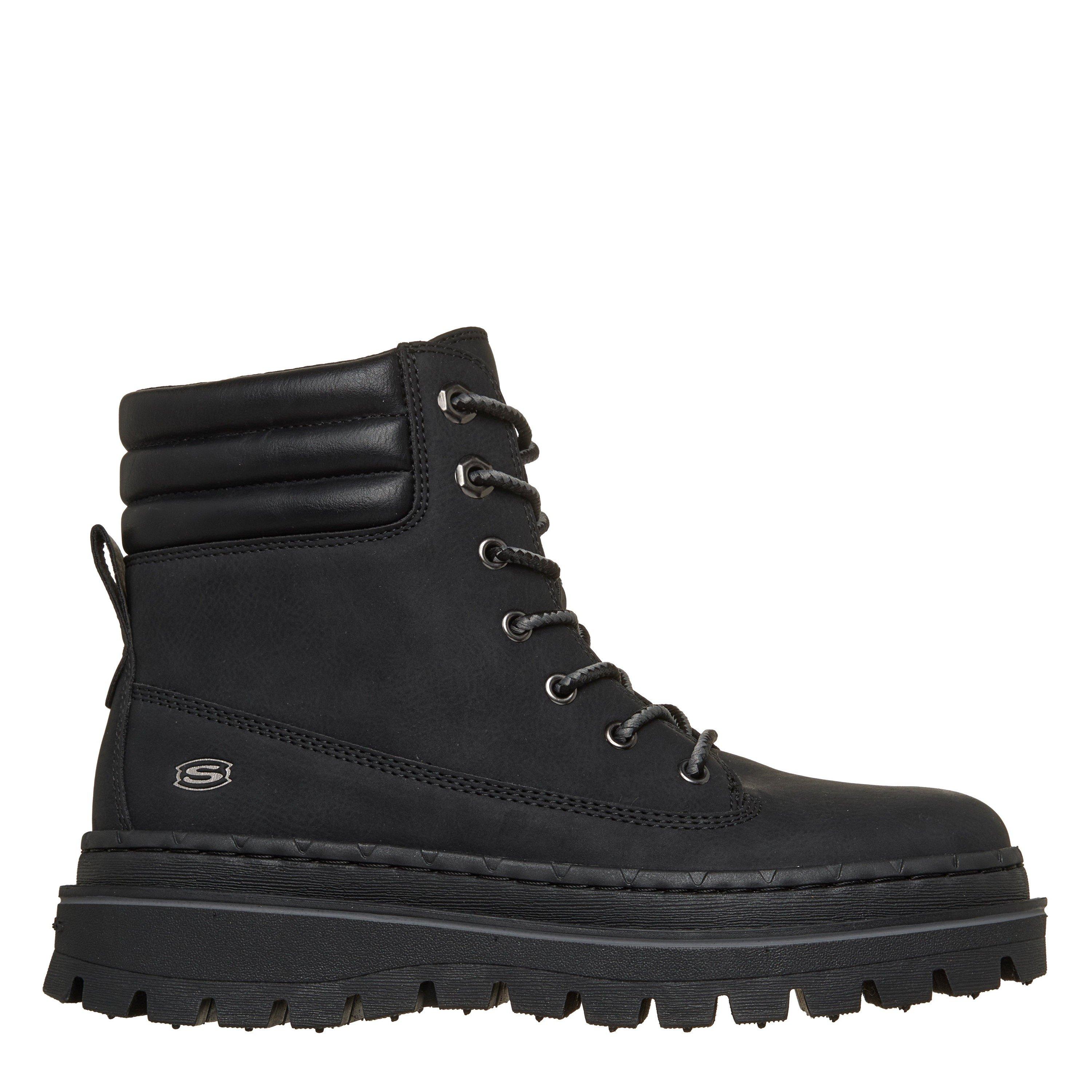 Skechers Women's Jammers Flat Ankle Boots - Black/Black - 4.5 (37.5)