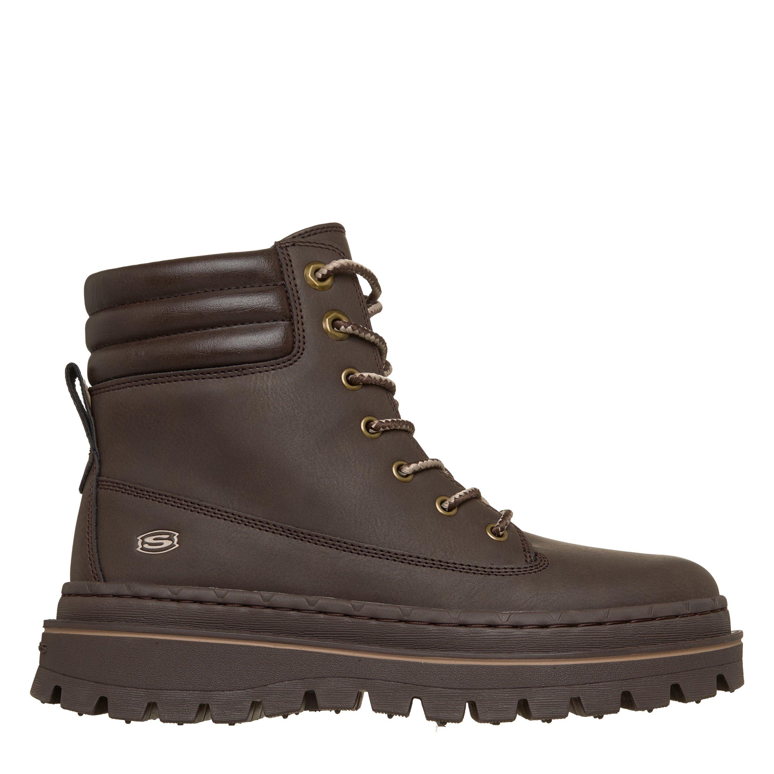 Skechers Women's Jammers Flat Ankle Boots - Dark Brown - 6.5 (39.5)