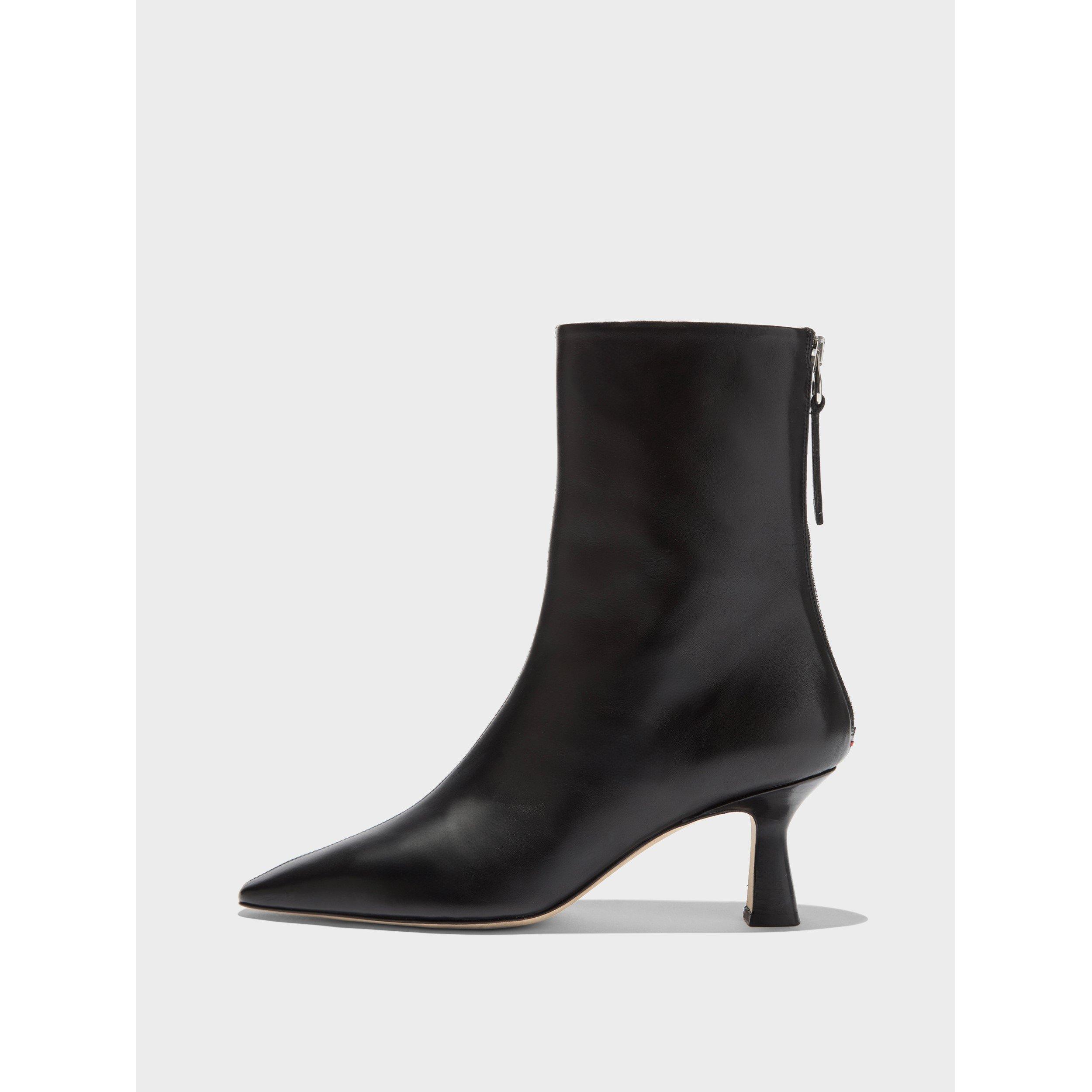 Black - Aeyde - Women's Elina Calf Ankle Heeled Boots - 1