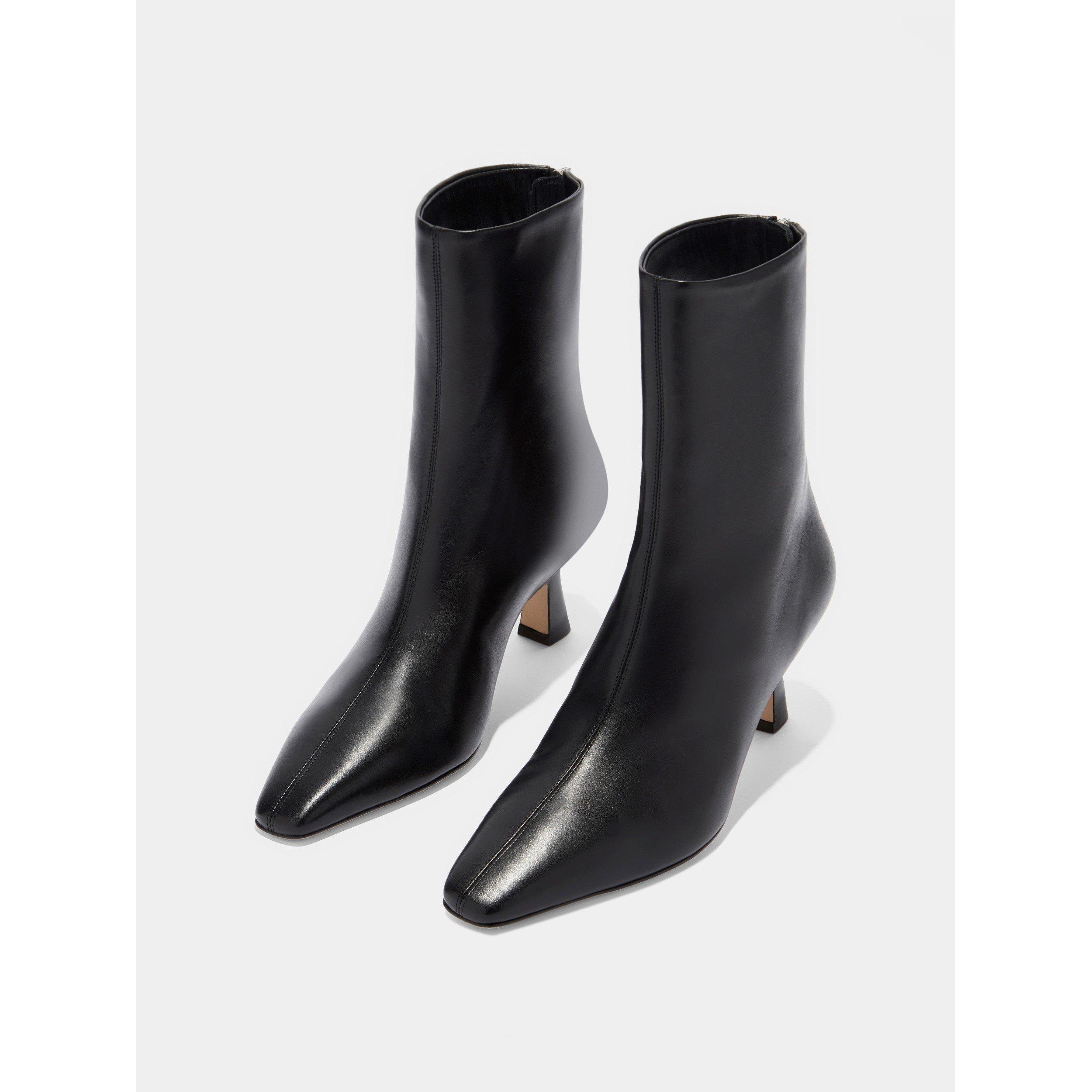 Black - Aeyde - Women's Elina Calf Ankle Heeled Boots - 2
