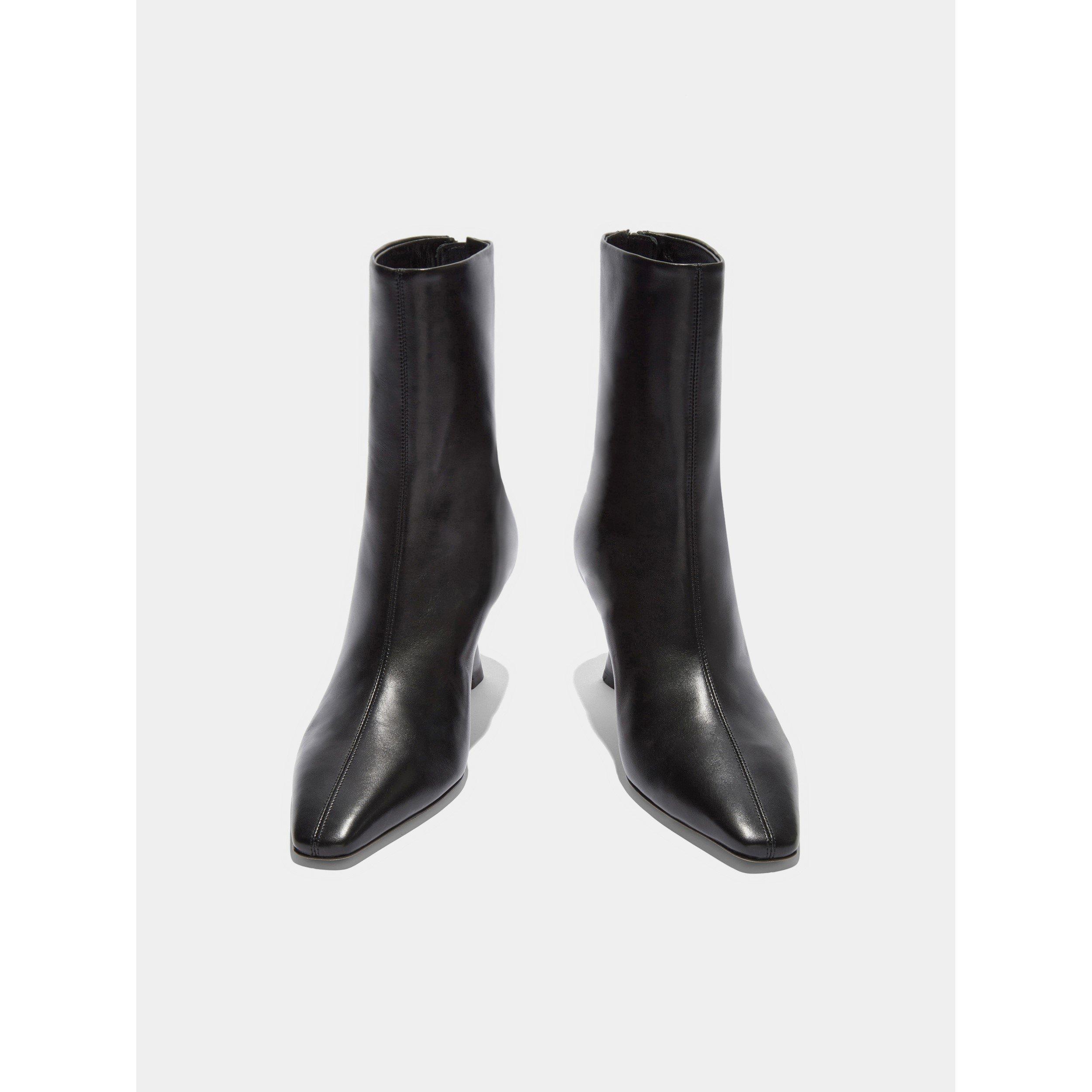Black - Aeyde - Women's Elina Calf Ankle Heeled Boots - 3