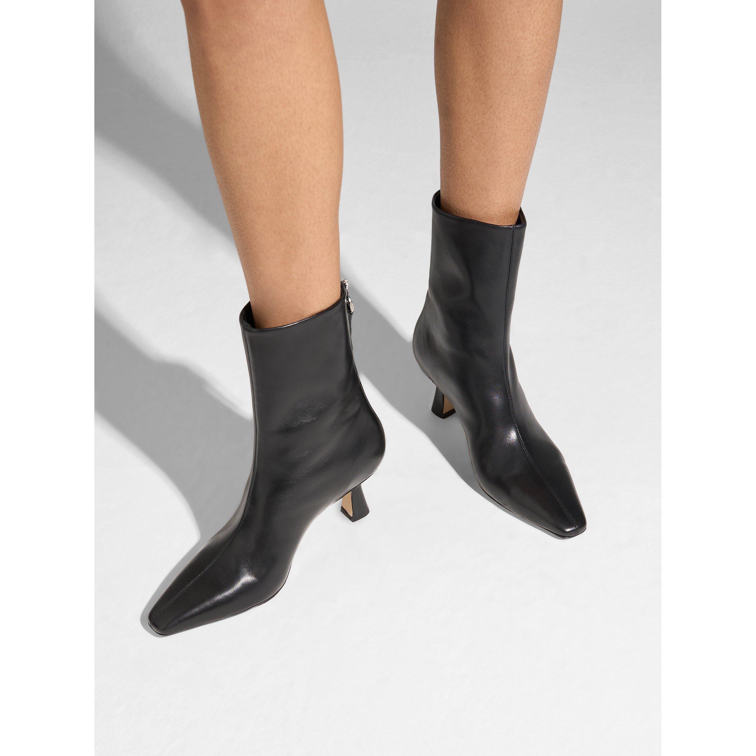 Black - Aeyde - Women's Elina Calf Ankle Heeled Boots - 7