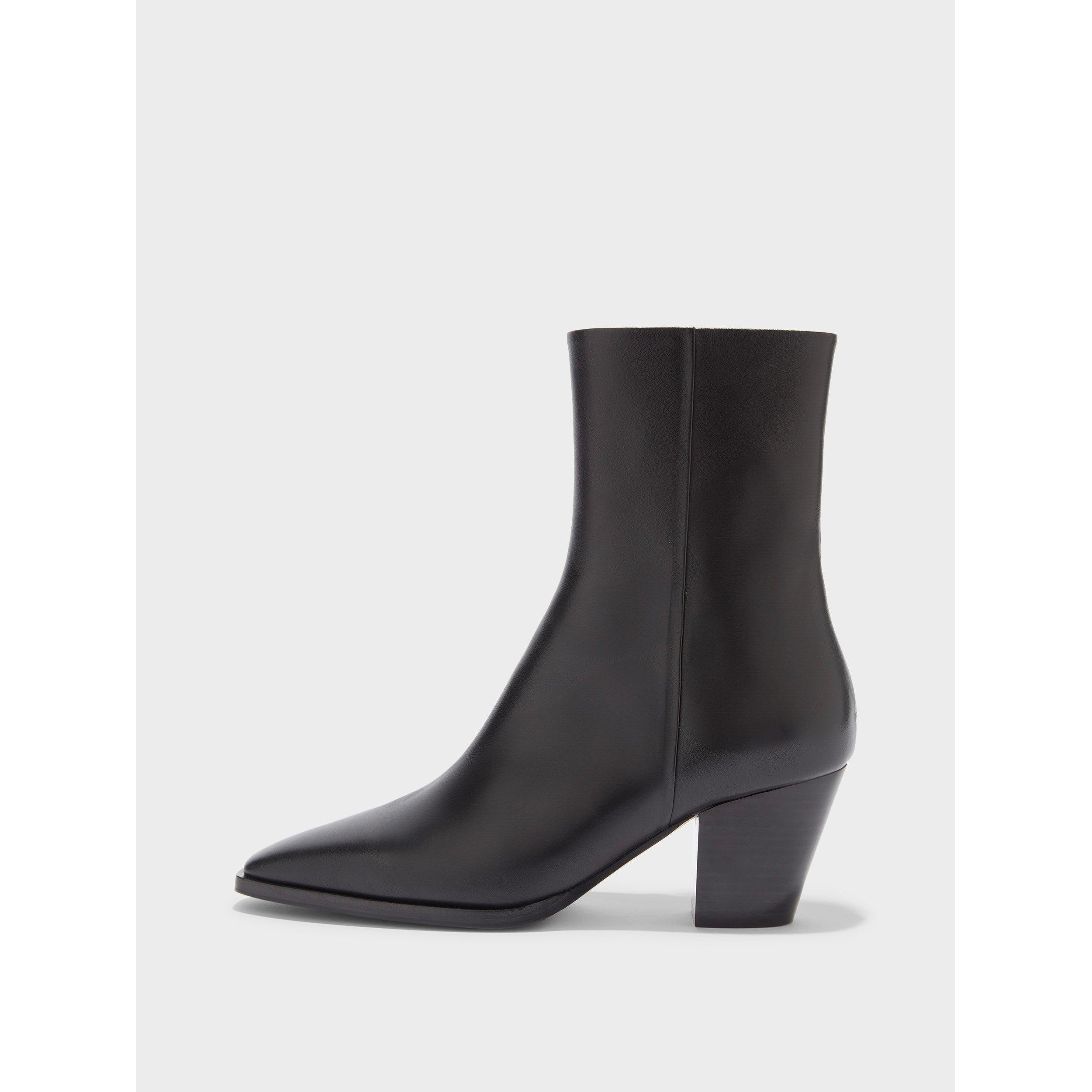 Black - Aeyde - Women's Hedvig Calf Ankle Heeled Boots - 1