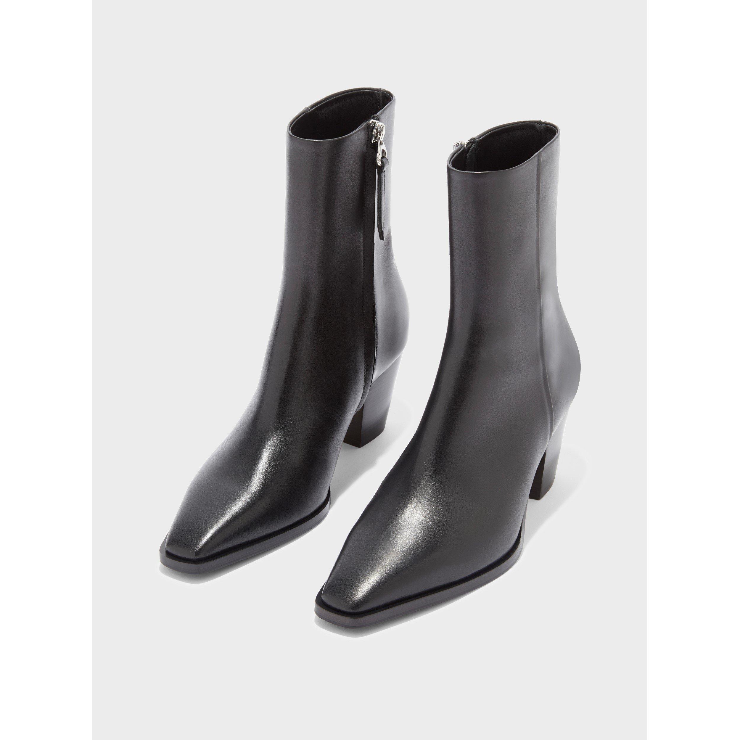 Black - Aeyde - Women's Hedvig Calf Ankle Heeled Boots - 2