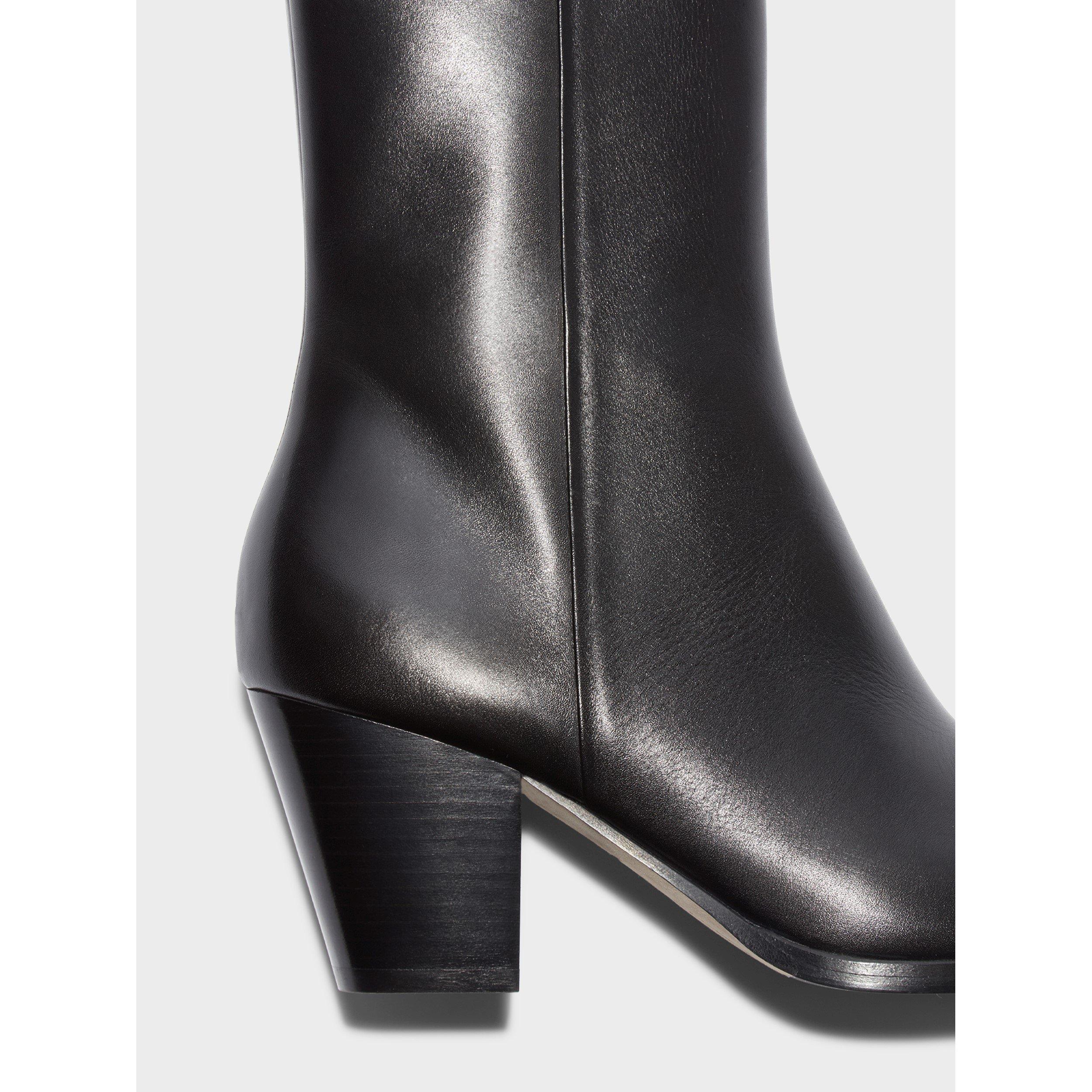Black - Aeyde - Women's Hedvig Calf Ankle Heeled Boots - 5